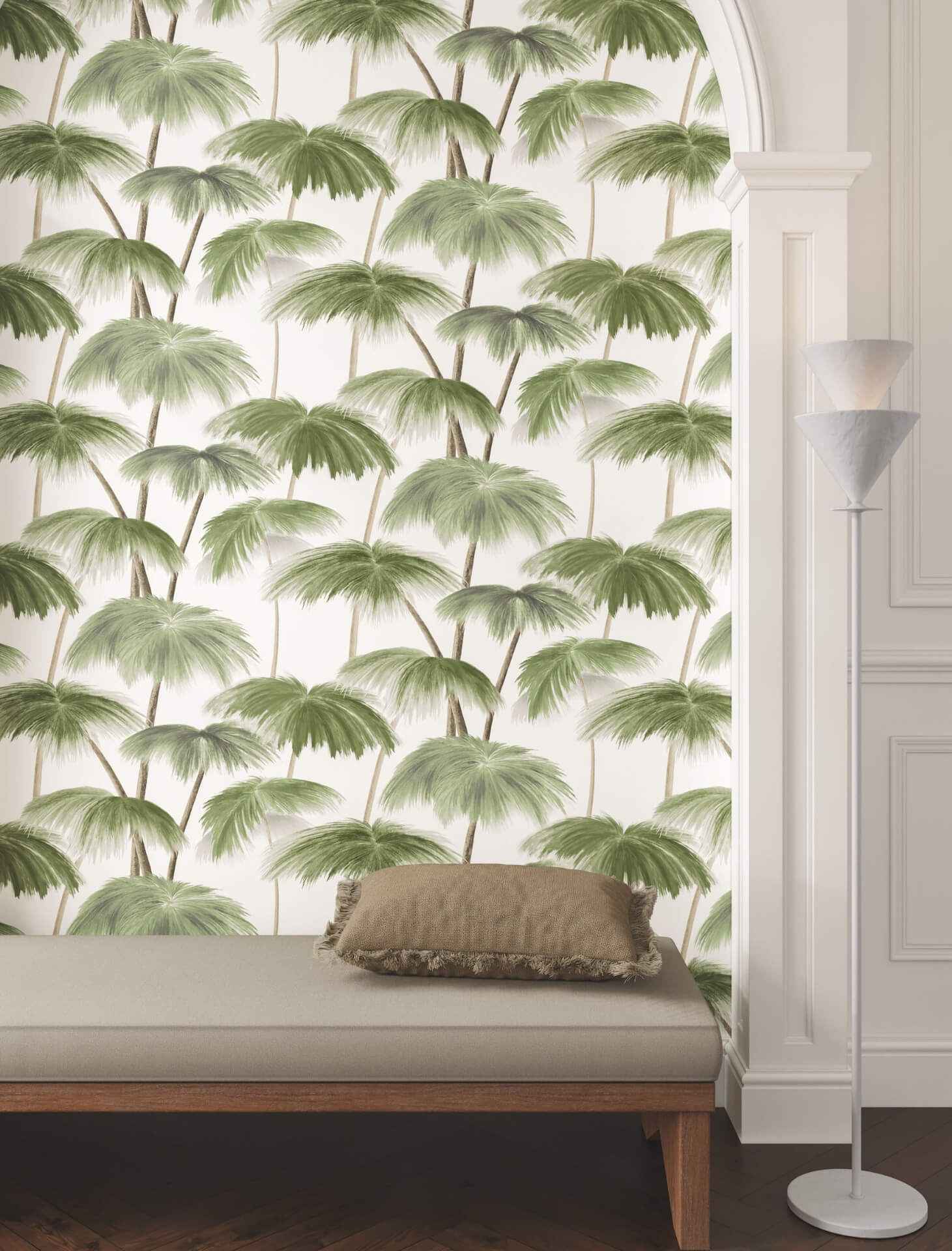 Plein Air Palms Green Wallpaper - York Wallcoverings - LM5431 - York Wallcoverings Wallpaper