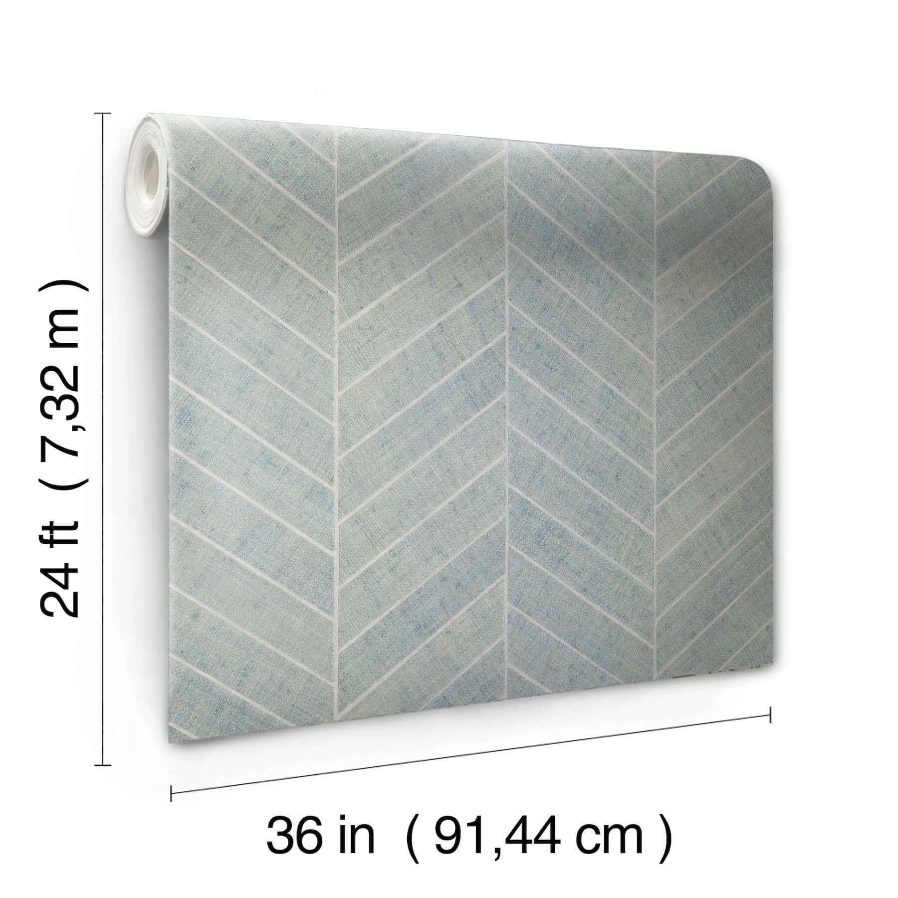 Atelier Herringbone Lagoon Wallpaper - York Wallcoverings - HO2106GV - York Wallcoverings Wallpaper