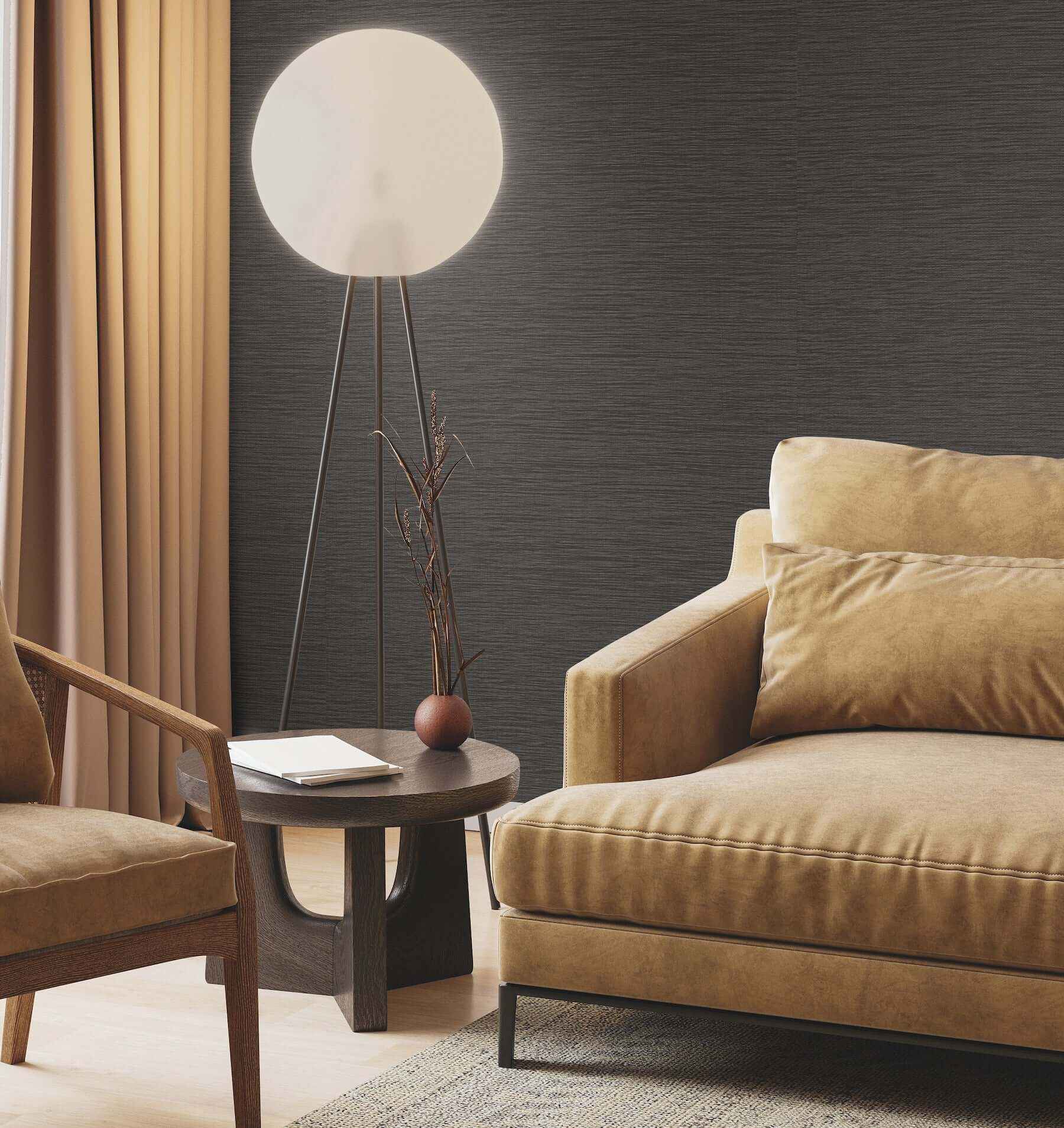 Horizon Paperweave Black Wallpaper - York Wallcoverings - GV0221 - York Wallcoverings Wallpaper