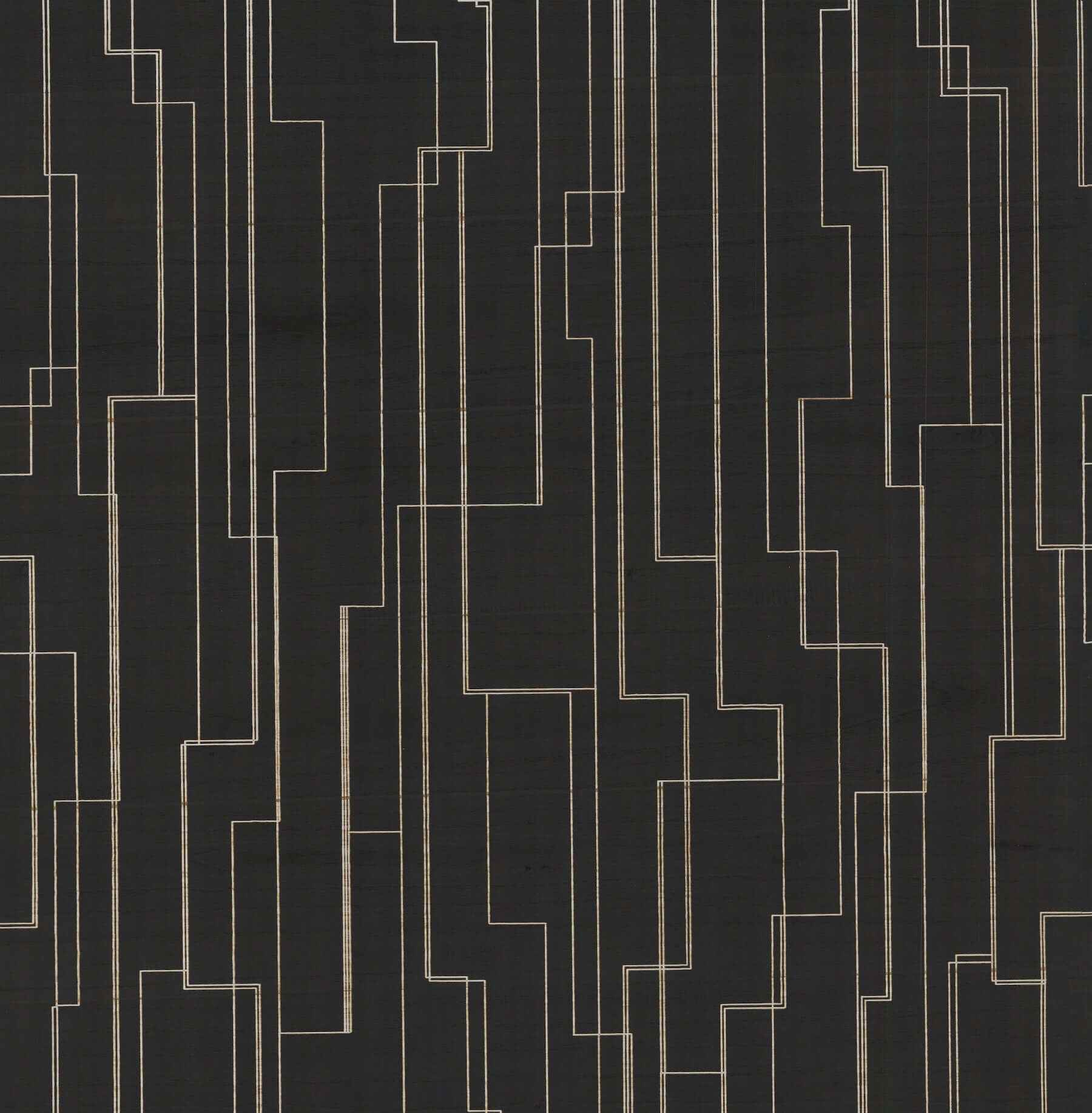 Inlay Line Black Wallpaper - York Wallcoverings - GV0256