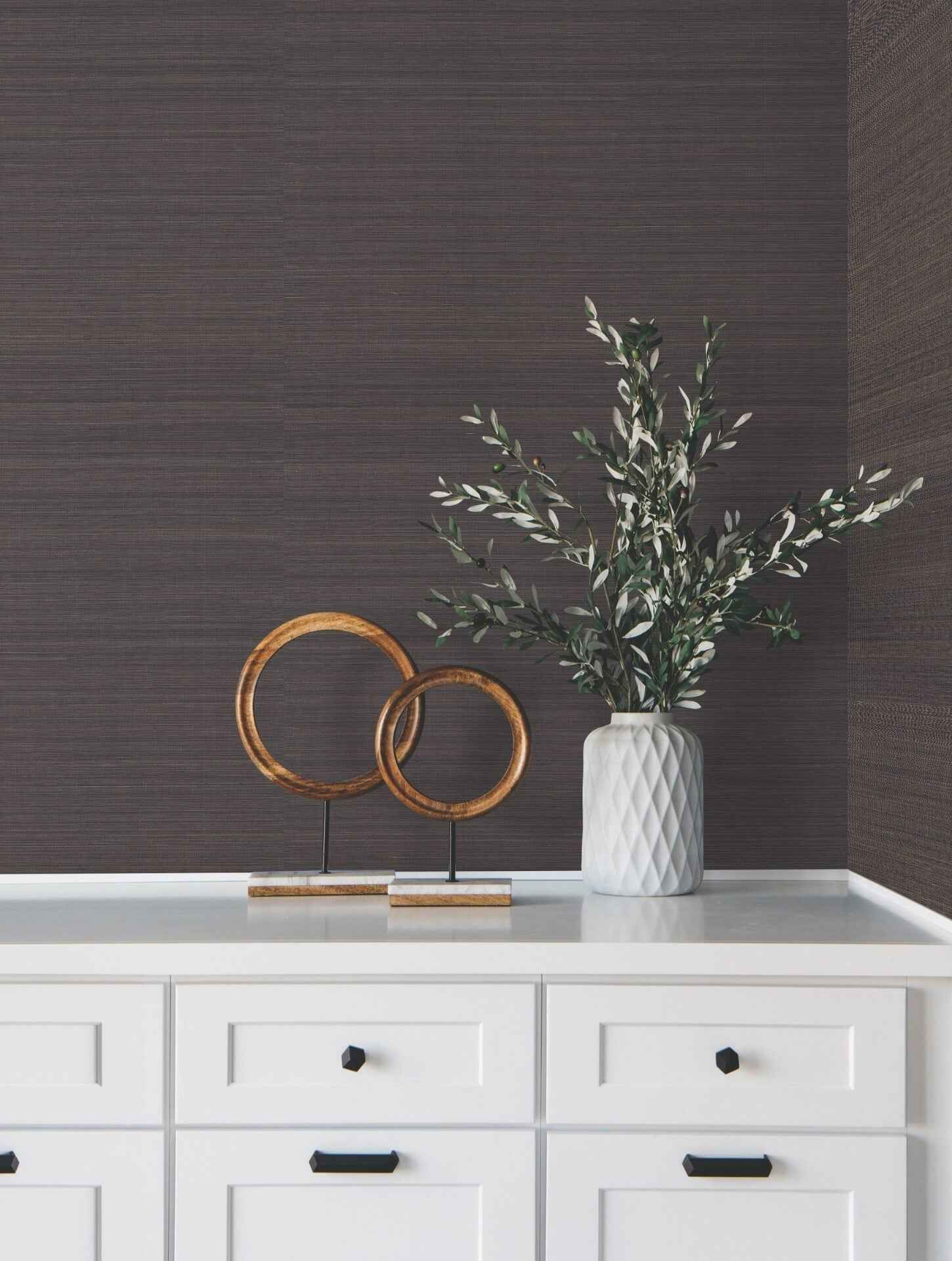 Modern Abaca Black Wallpaper - York Wallcoverings - GV0274 - York Wallcoverings Wallpaper