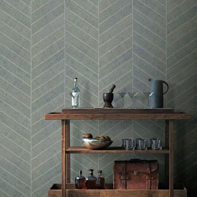 atelier-herringbone-wallpaper-lagoon-york-wallcoverings-ho2106 - York Wallcoverings Wallpaper