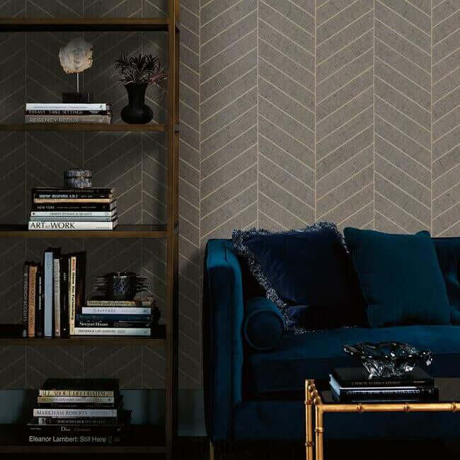 atelier-herringbone-grey-wallpaper-york-wallcoverings-ho2110 - York Wallpaper Wallpaper