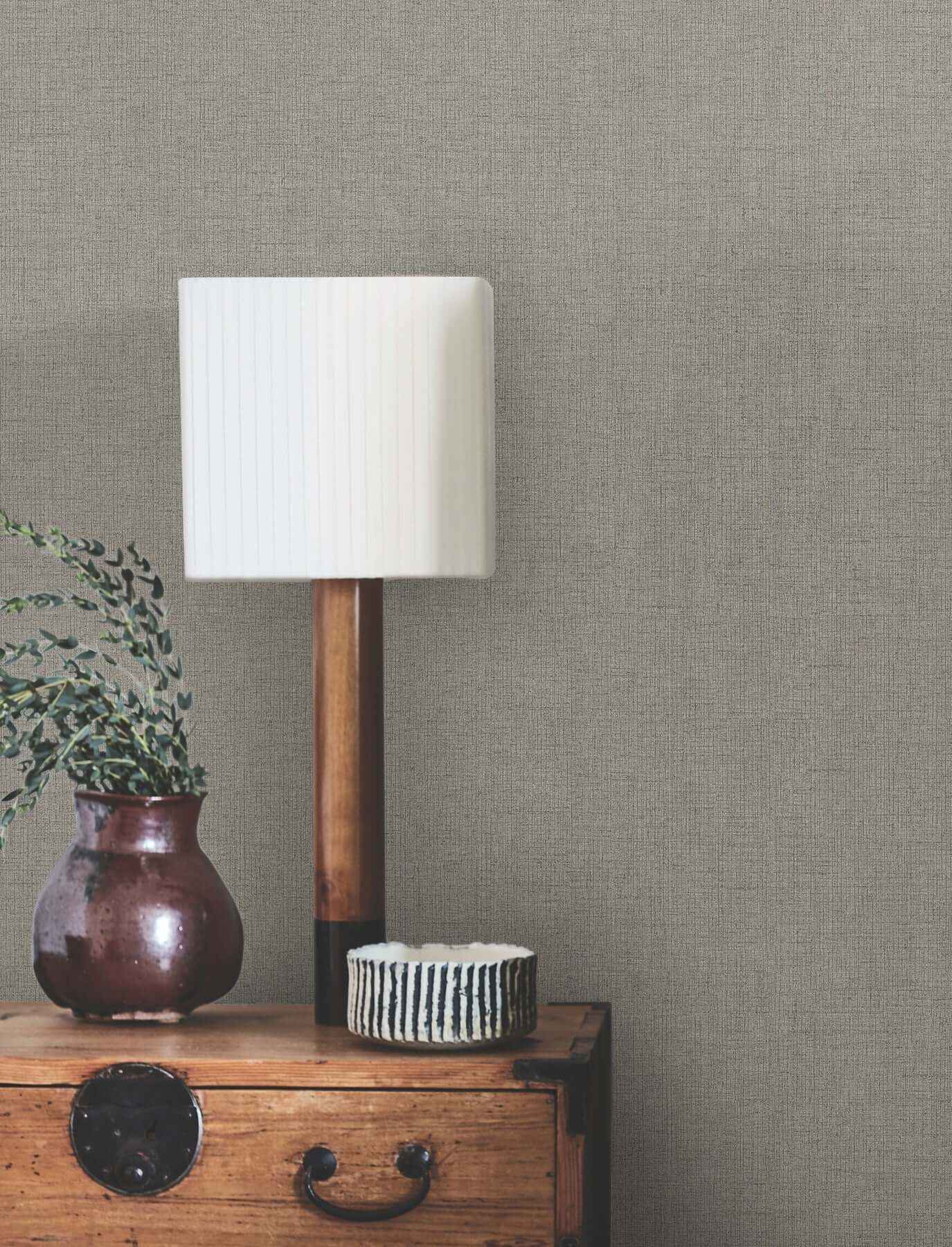 Hardy Linen Cinder Wallpaper - York Wallcoverings - UD2561N - York Wallcoverings Wallpaper