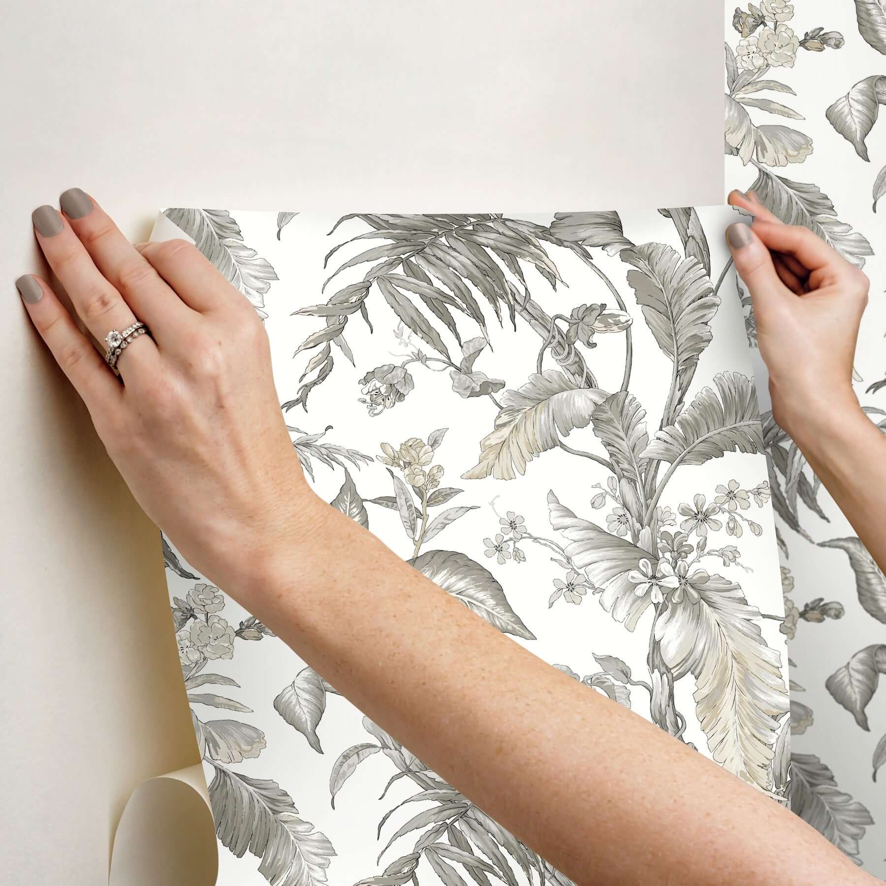 fiji-garden-white-peel-stick-wallpaper-york-wallcoverings-psw1371rl - York Wallpaper Wallpaper