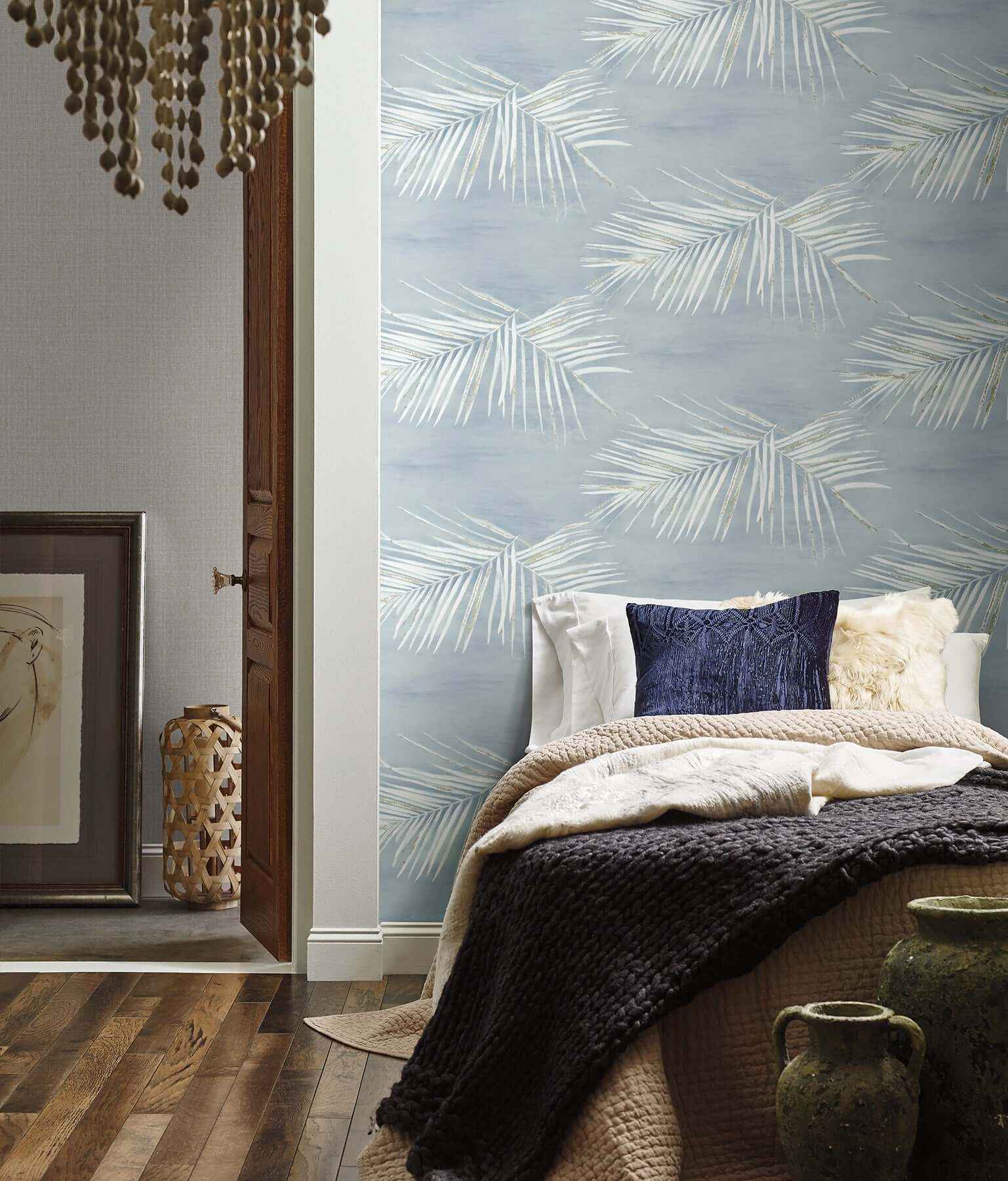 Endless Summer Blue Peel & Stick Wallpaper - York Wallcoverings - PSW1554RL - York Wallcoverings Wallpaper