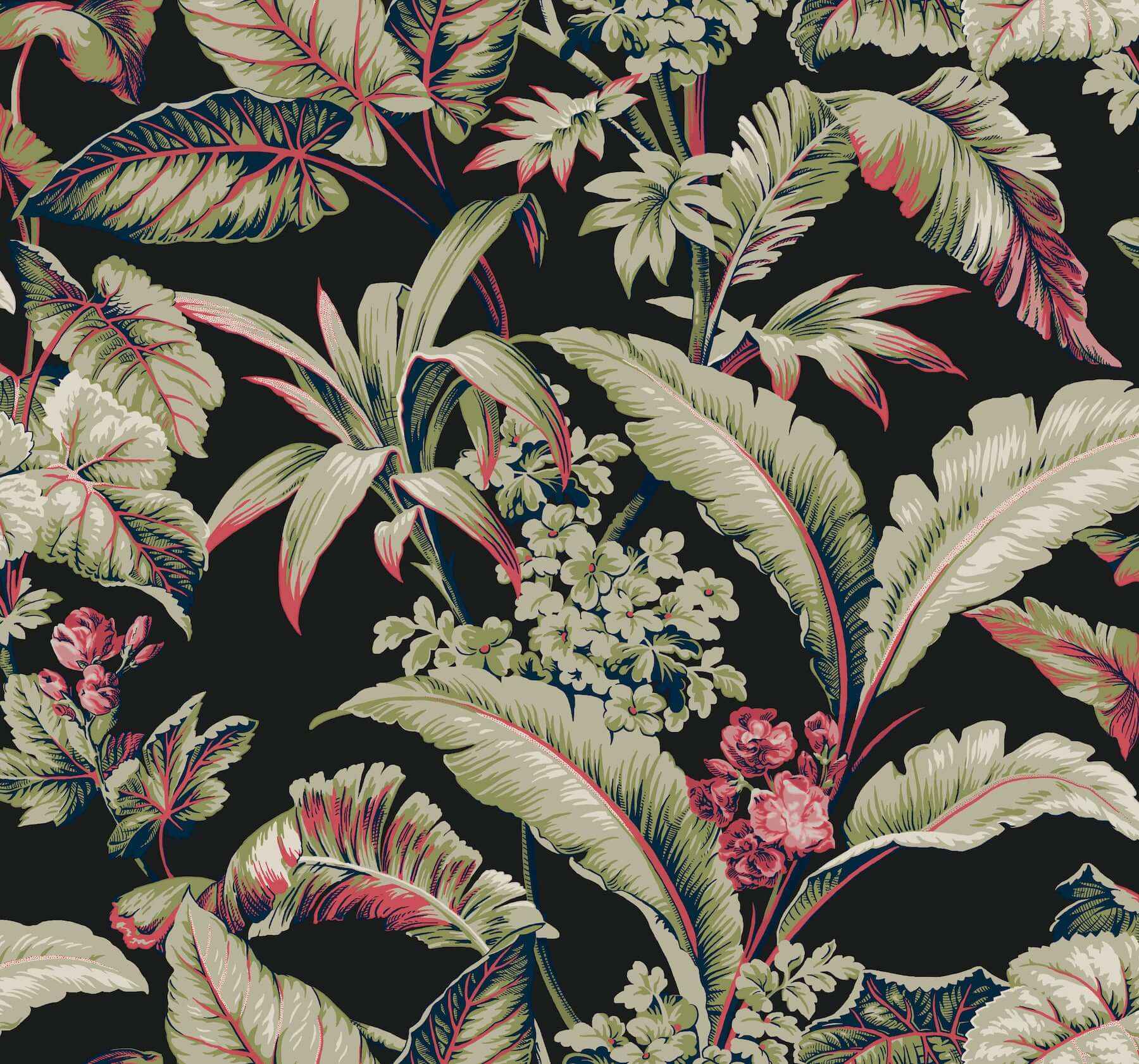 Mystic Isle Black Wallpaper - York Wallcoverings - GT4504 - York Wallcoverings Wallpaper