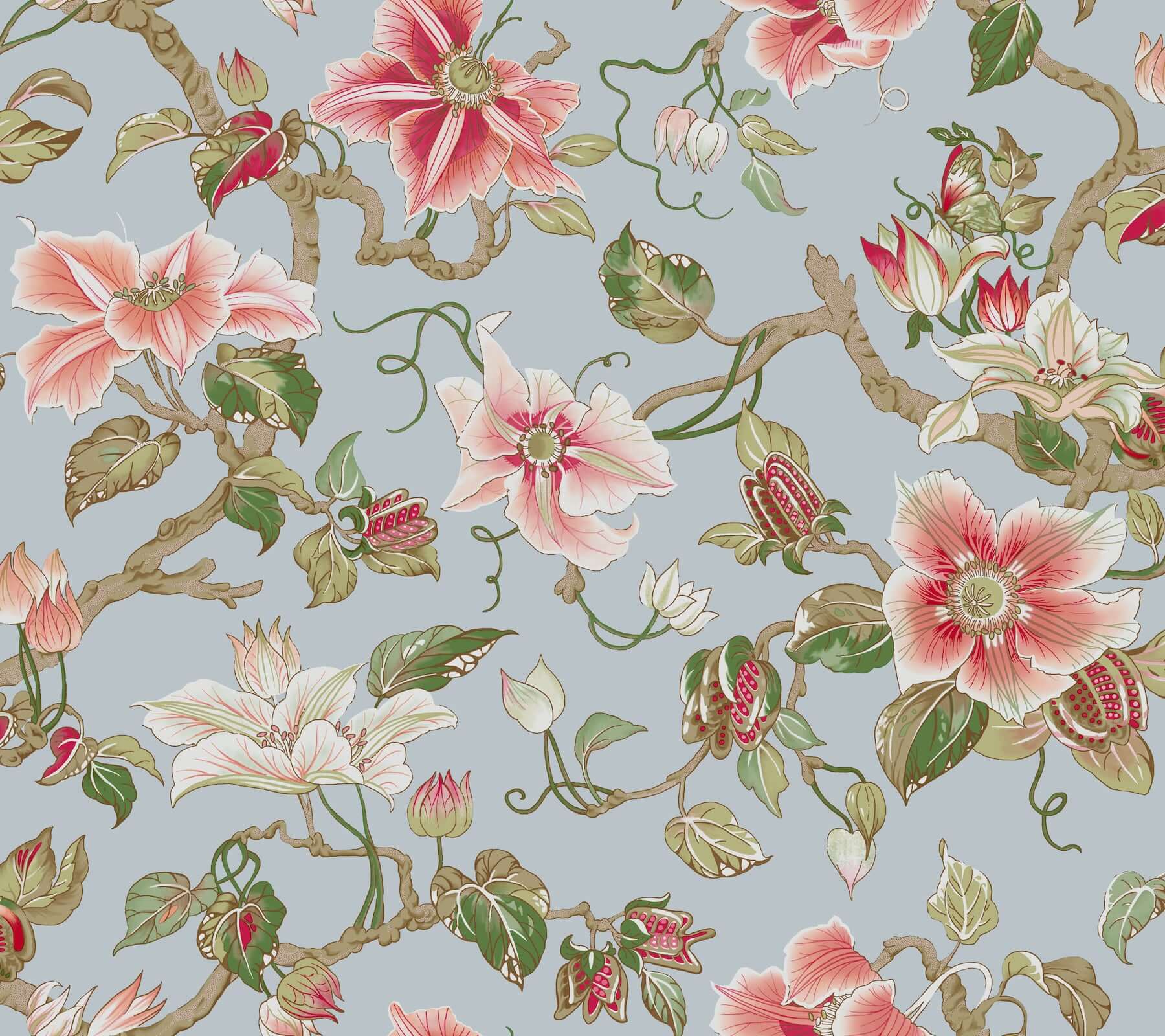 marguerite-vine-blue-wallpaper-york-wallcoverings-gt4512 - York Wallcoverings Wallpaper