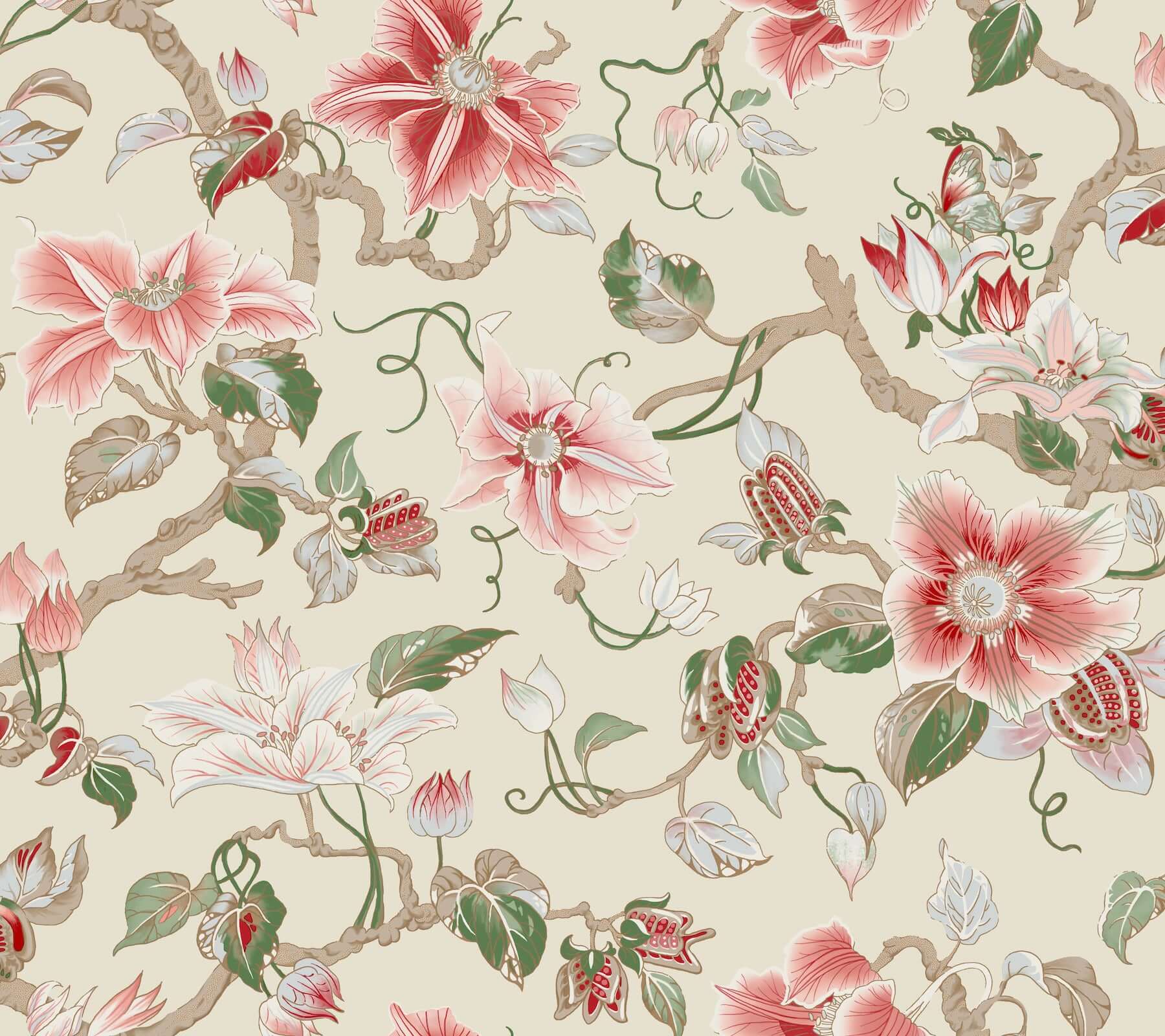 marguerite-vine-cream-wallpaper-york-wallcoverings-gt4513 - York Wallcoverings Papel pintado