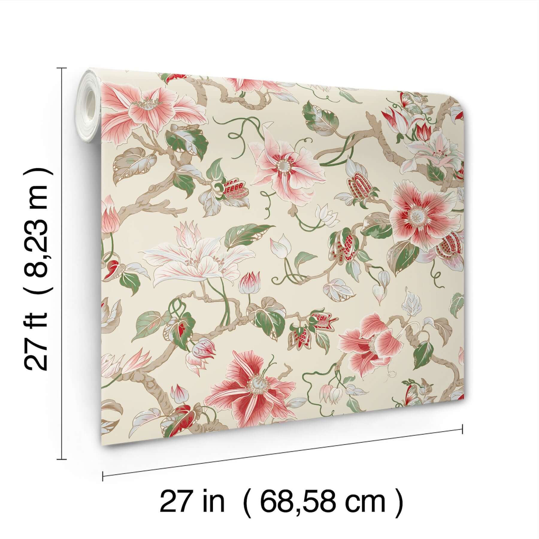 marguerite-vine-cream-wallpaper-york-wallcoverings-gt4513 - York Wallcoverings Papel pintado