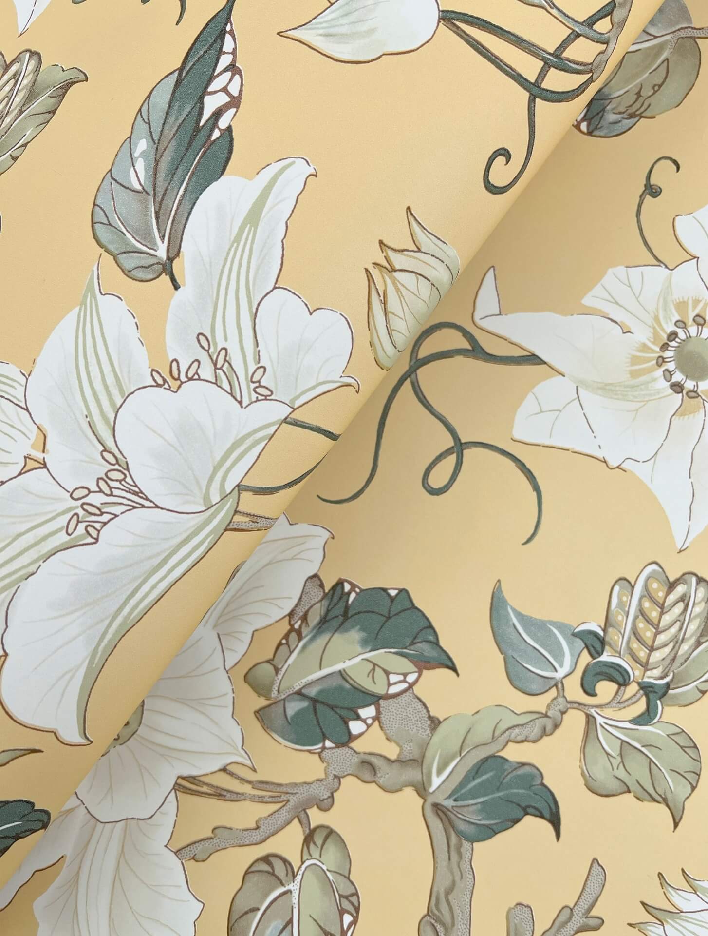 marguerite-vine-yellow-wallpaper-york-wallcoverings-gt4515 - York Wallpaper Wallpaper