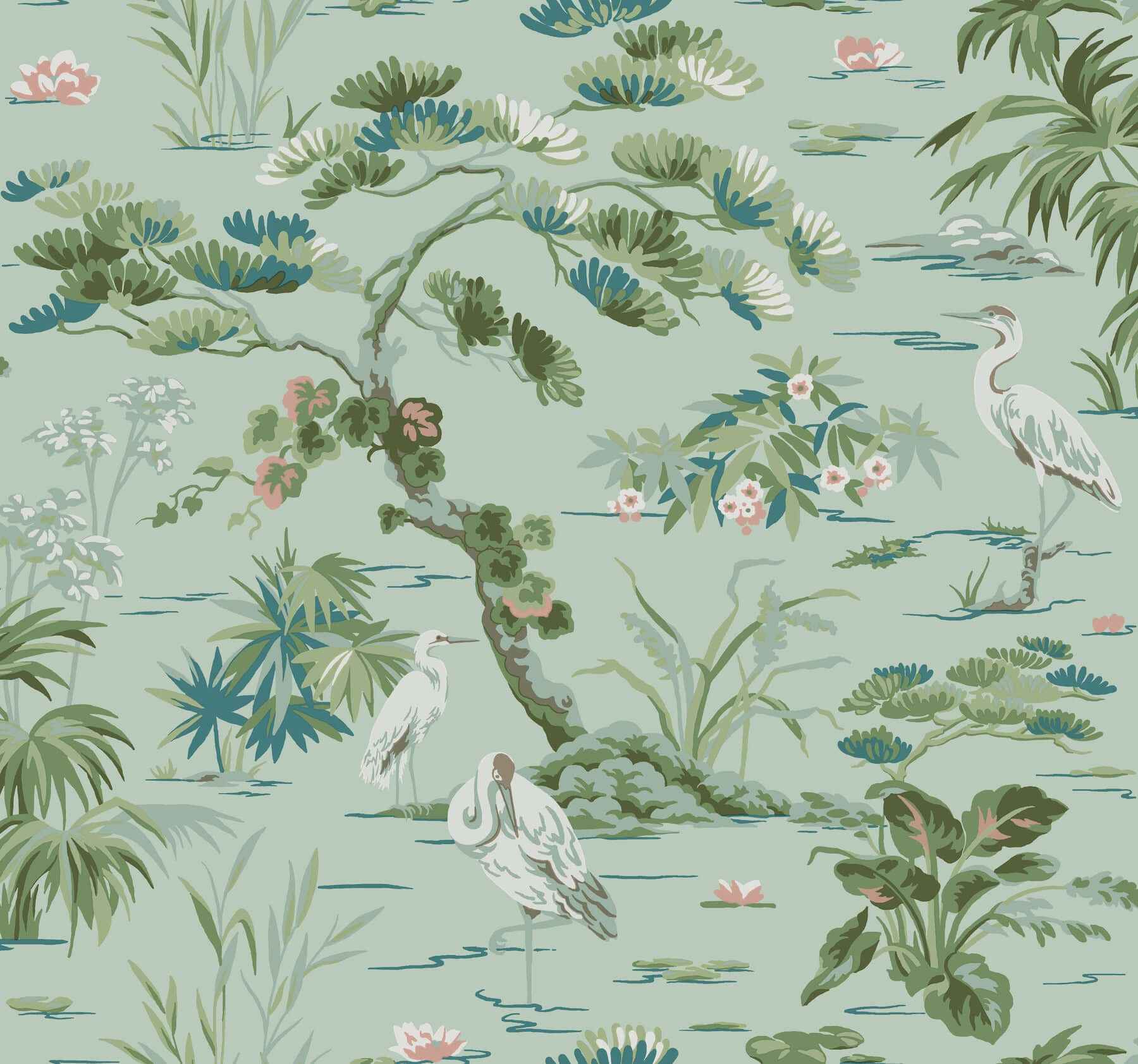 Bridgewater Mint Wallpaper - York Wallcoverings - GT4534
