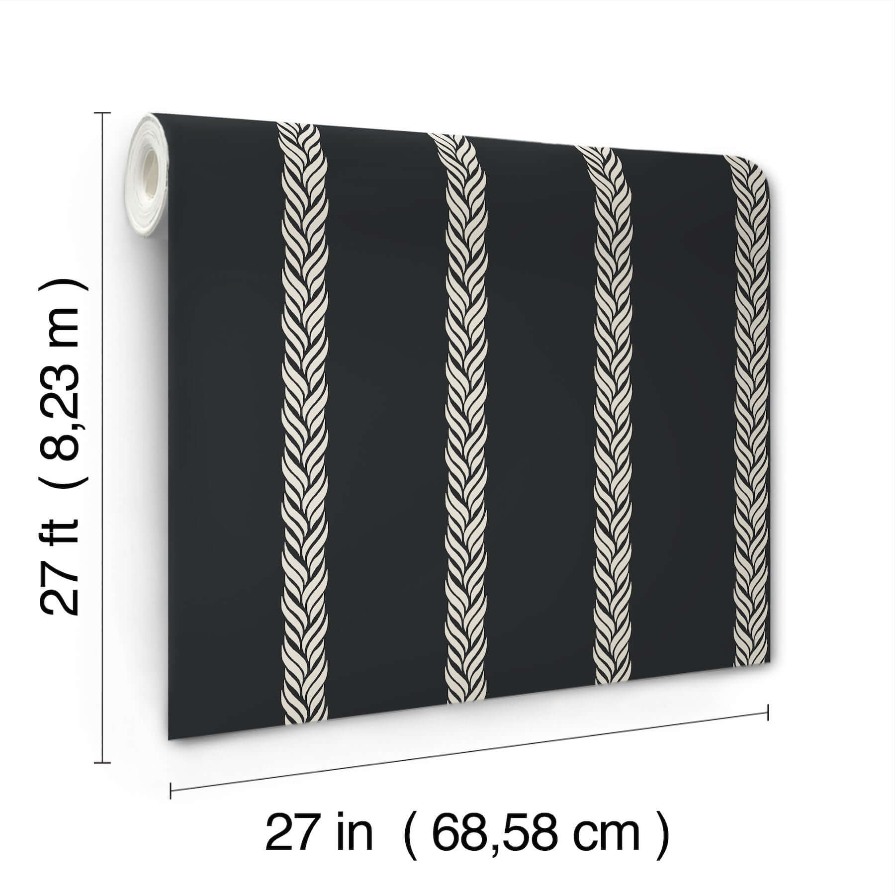 braided-stripe-black-wallpaper-york-wallcoverings-gt4542 - York Wallpaper Wallpaper