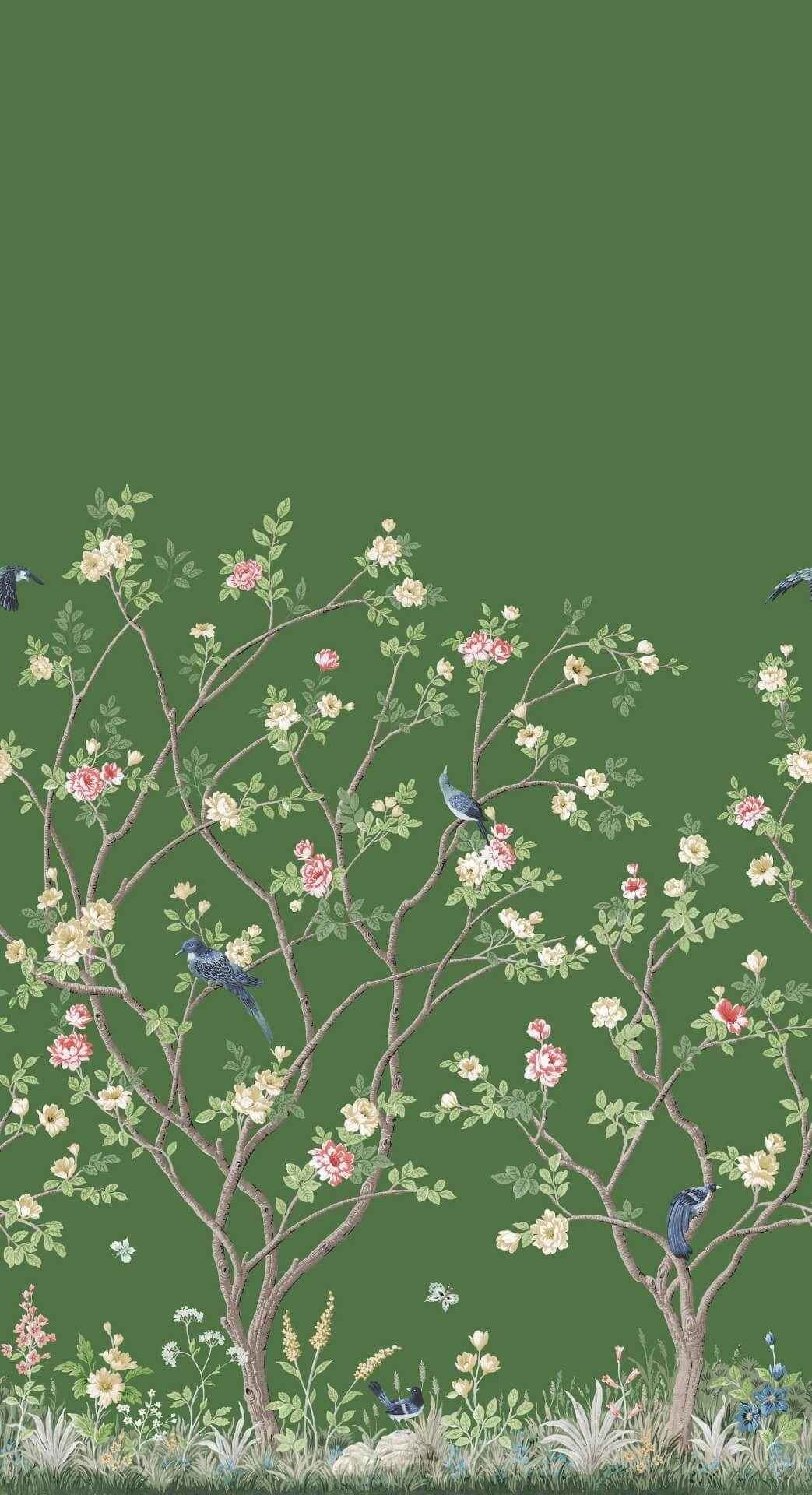 Lingering Garden Green Wall Mural - York Wallcoverings - MU0316M