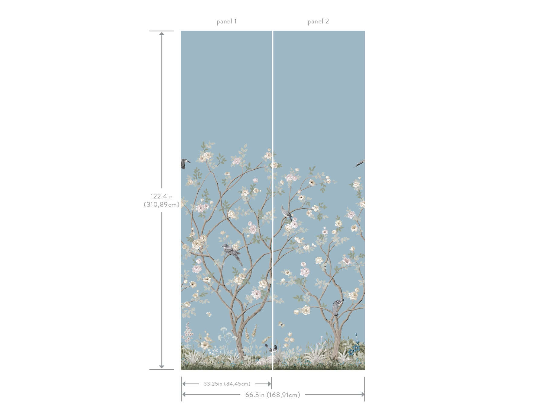 lingering-garden-sky-blue-wall-mural-york-wallcoverings-mu0314m - York Wallcoverings Wallpaper