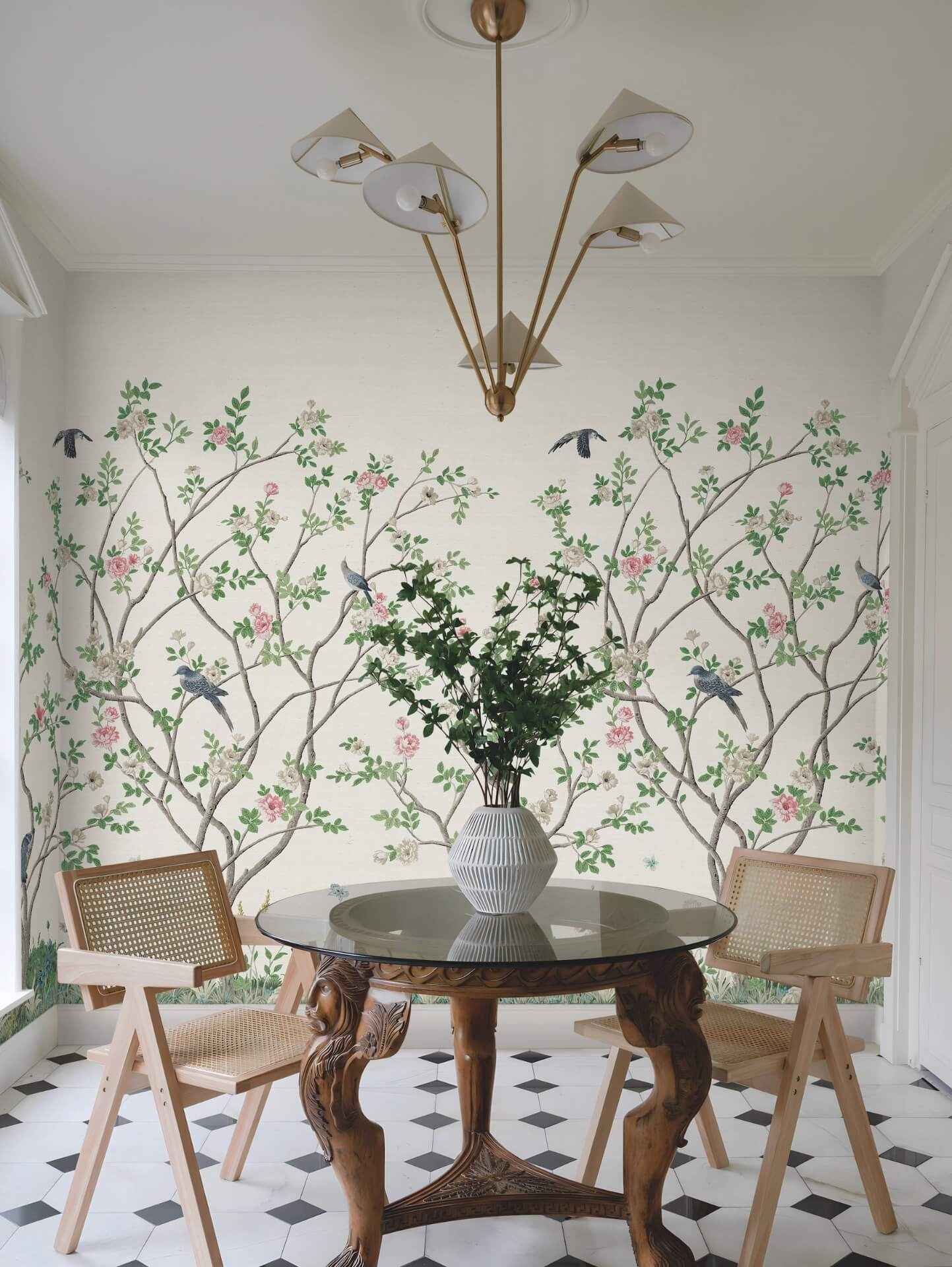 Lingering Garden White Wall Mural - York Wallcoverings - MU0317M - York Wallcoverings Wallpaper