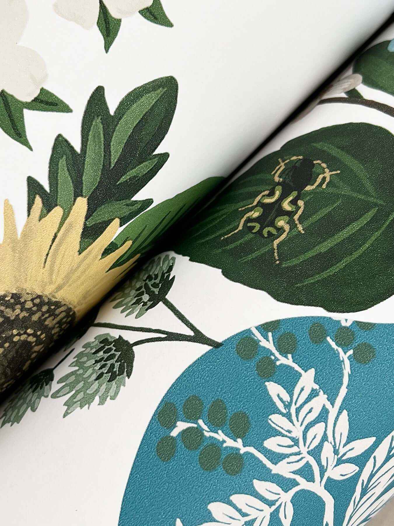 Flower Studies Blue Wallpaper - York Wallcoverings - RF7401 - York Wallcoverings Wallpaper