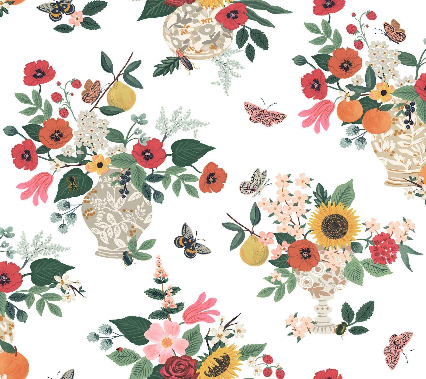 Flower Studies Rose Wallpaper - York Wallcoverings - RF7404
