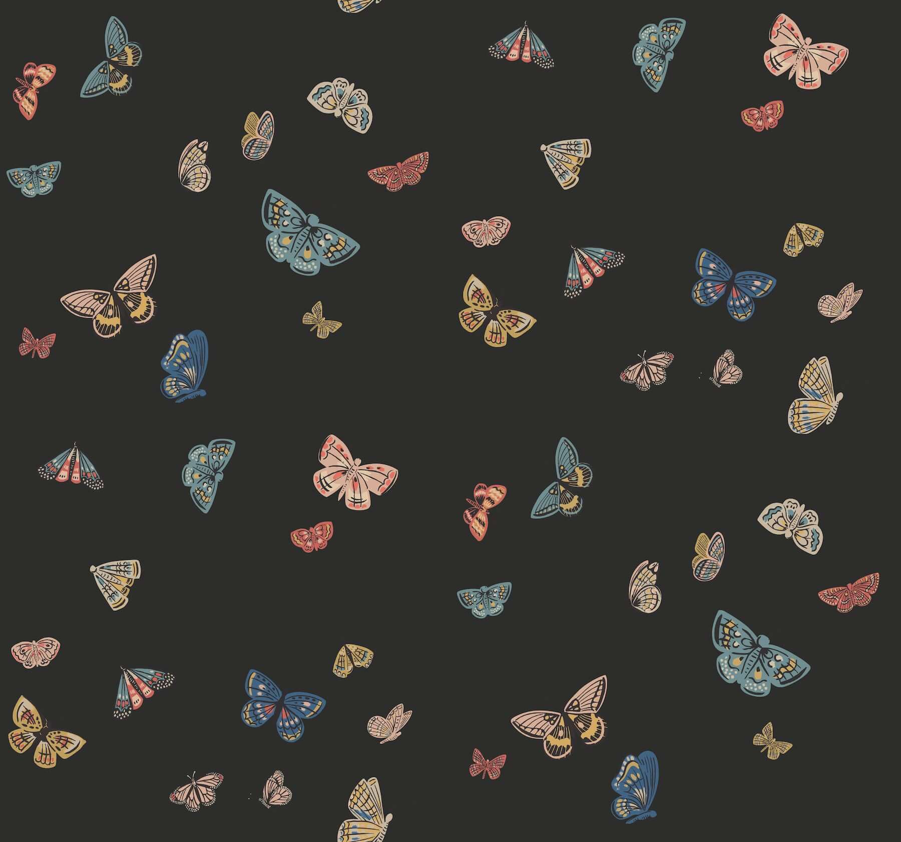butterfly-house-black-wallpaper-york-wallcoverings-rf7413 - York Wallpaper Wallpaper