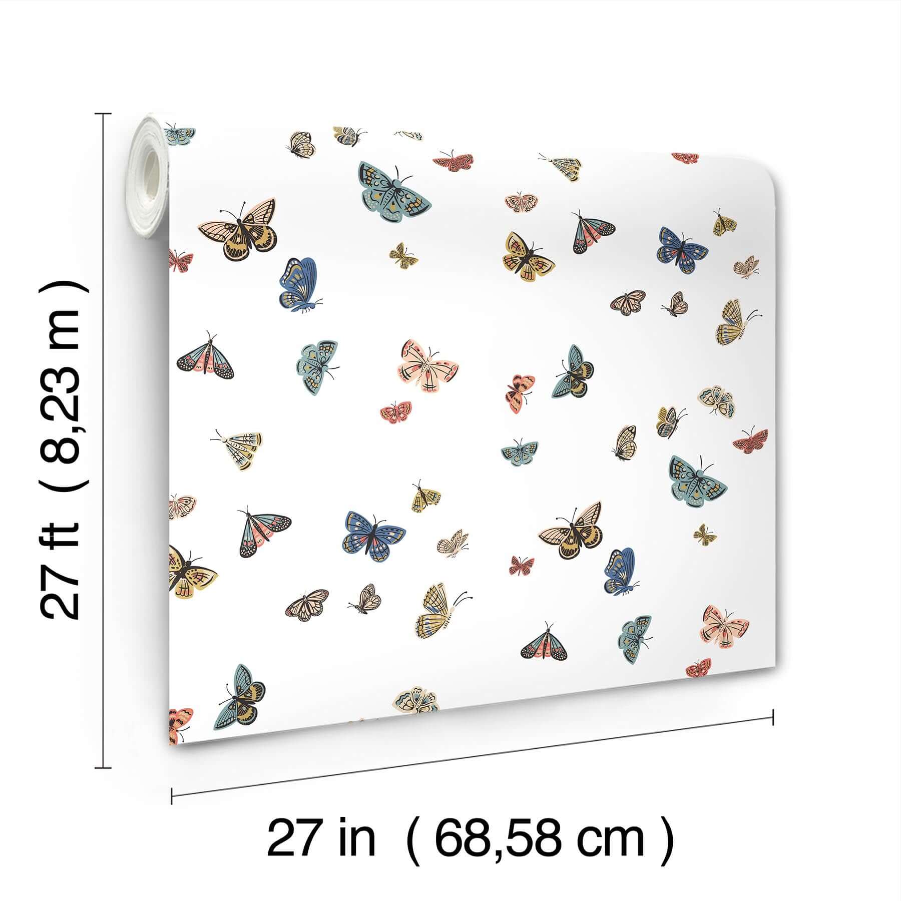 butterfly-house-white-wallpaper-york-wallcoverings-rf7411 - York Wallpaper Wallpaper