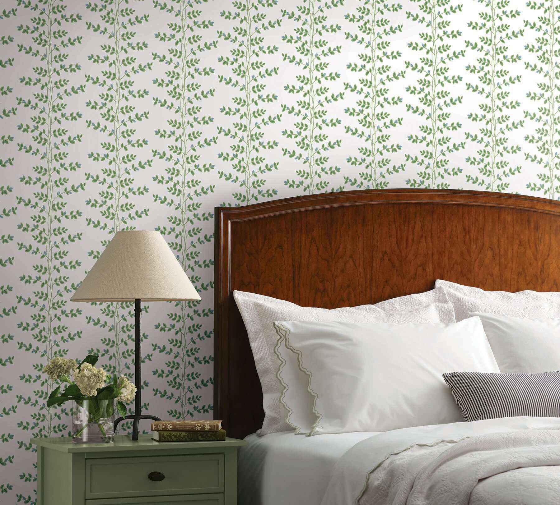 Climbing Vine Blue Wallpaper - York Wallcoverings - RF7425 - York Wallcoverings Wallpaper