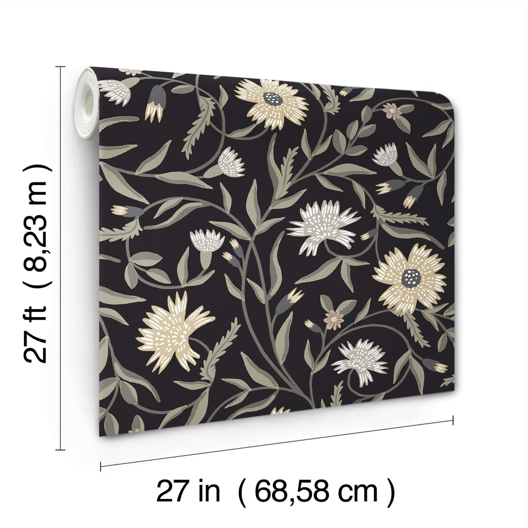 aster-black-wallpaper-york-wallcoverings-rf7434 - York Wallpaper Wallpaper