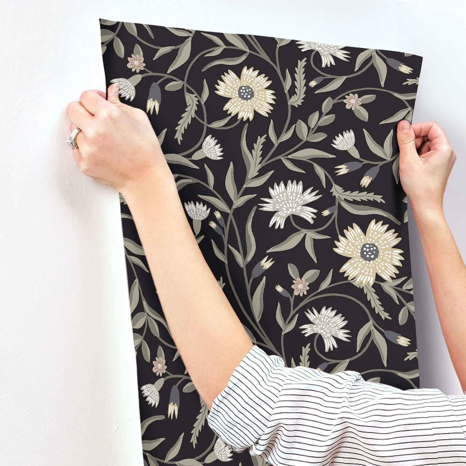 aster-black-wallpaper-york-wallcoverings-rf7434 - York Wallpaper Wallpaper