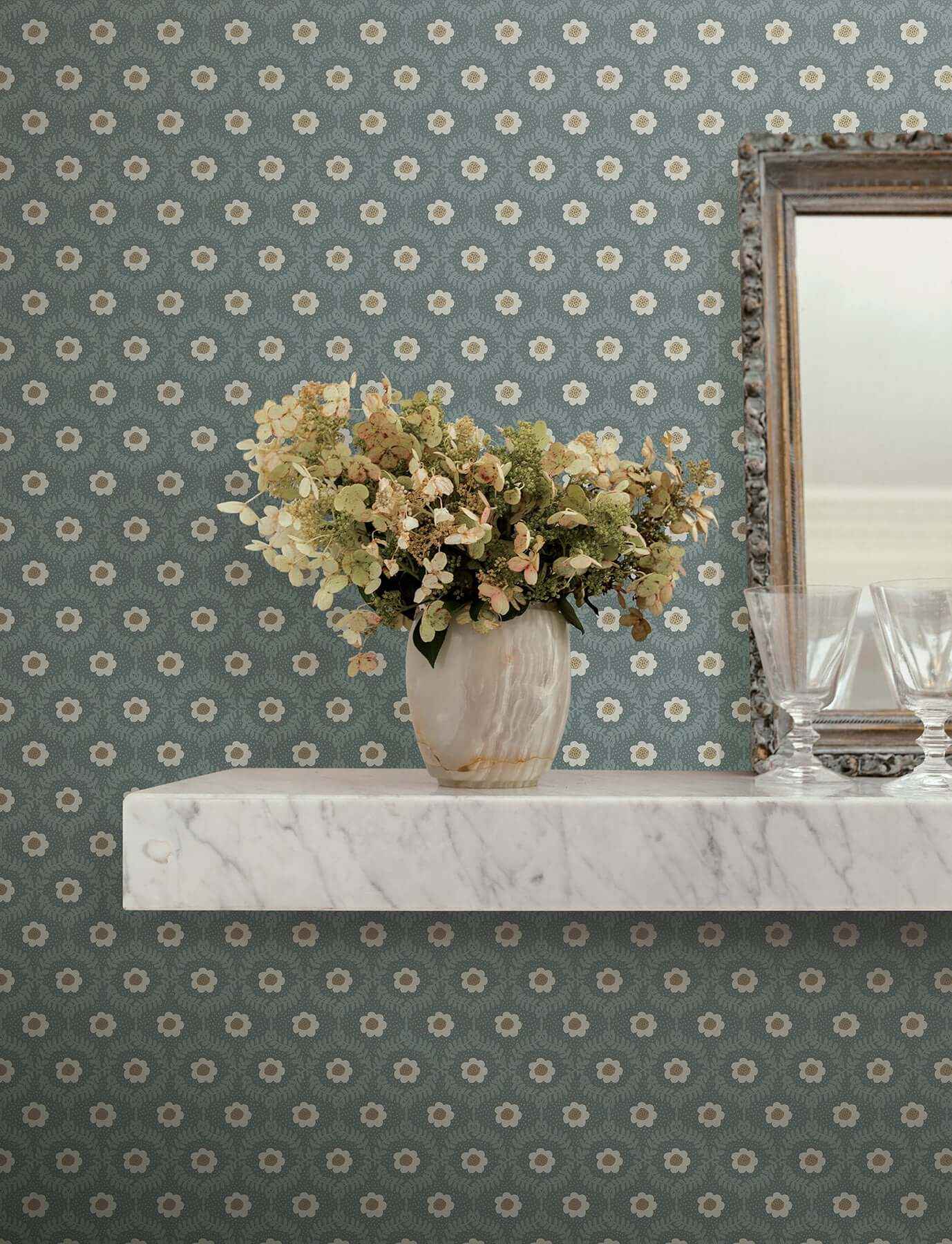 Emma Slate Wallpaper - York Wallcoverings - RF7445 - York Wallcoverings Wallpaper