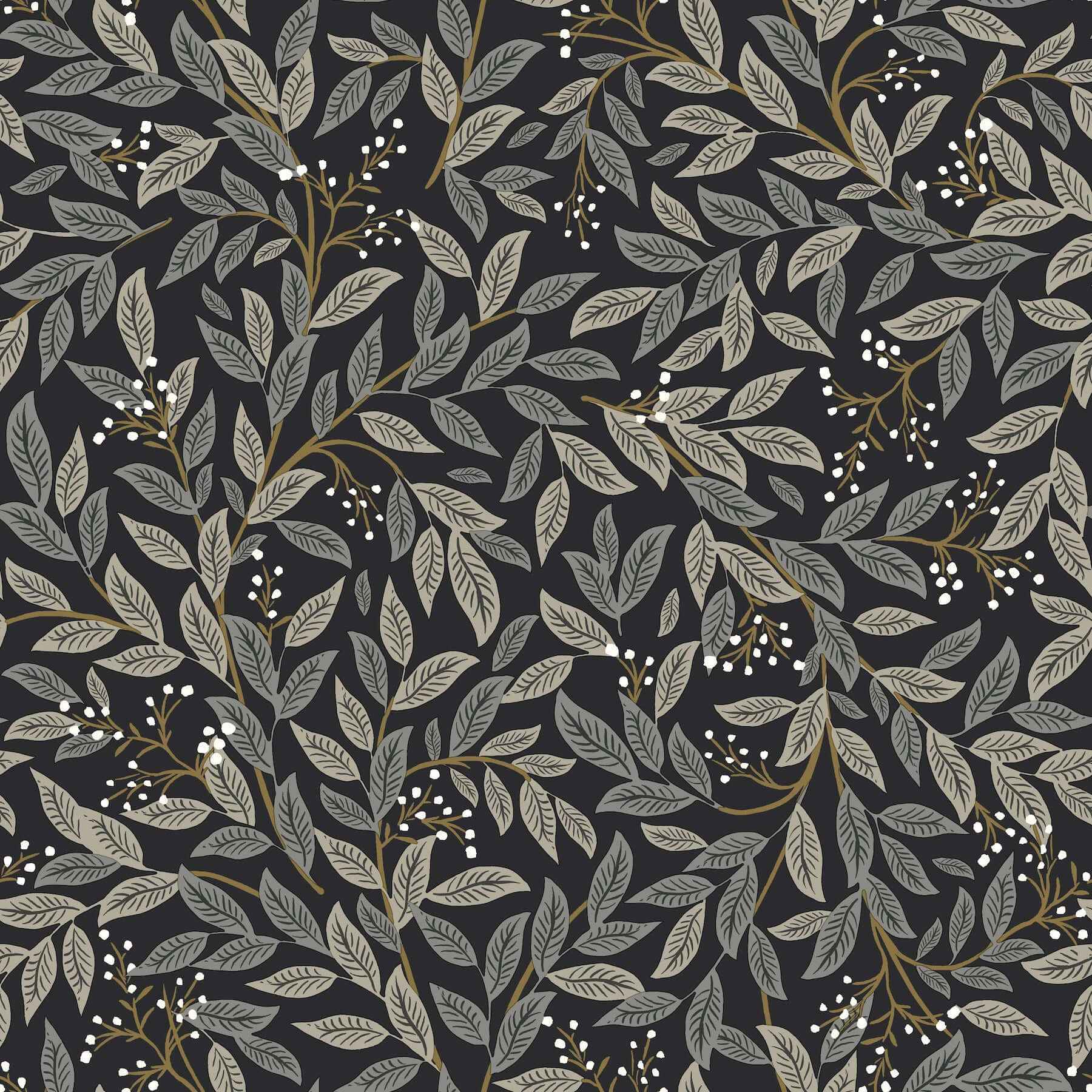 Willowberry Black Wallpaper - York Wallcoverings - RF7462 - York Wallcoverings Wallpaper