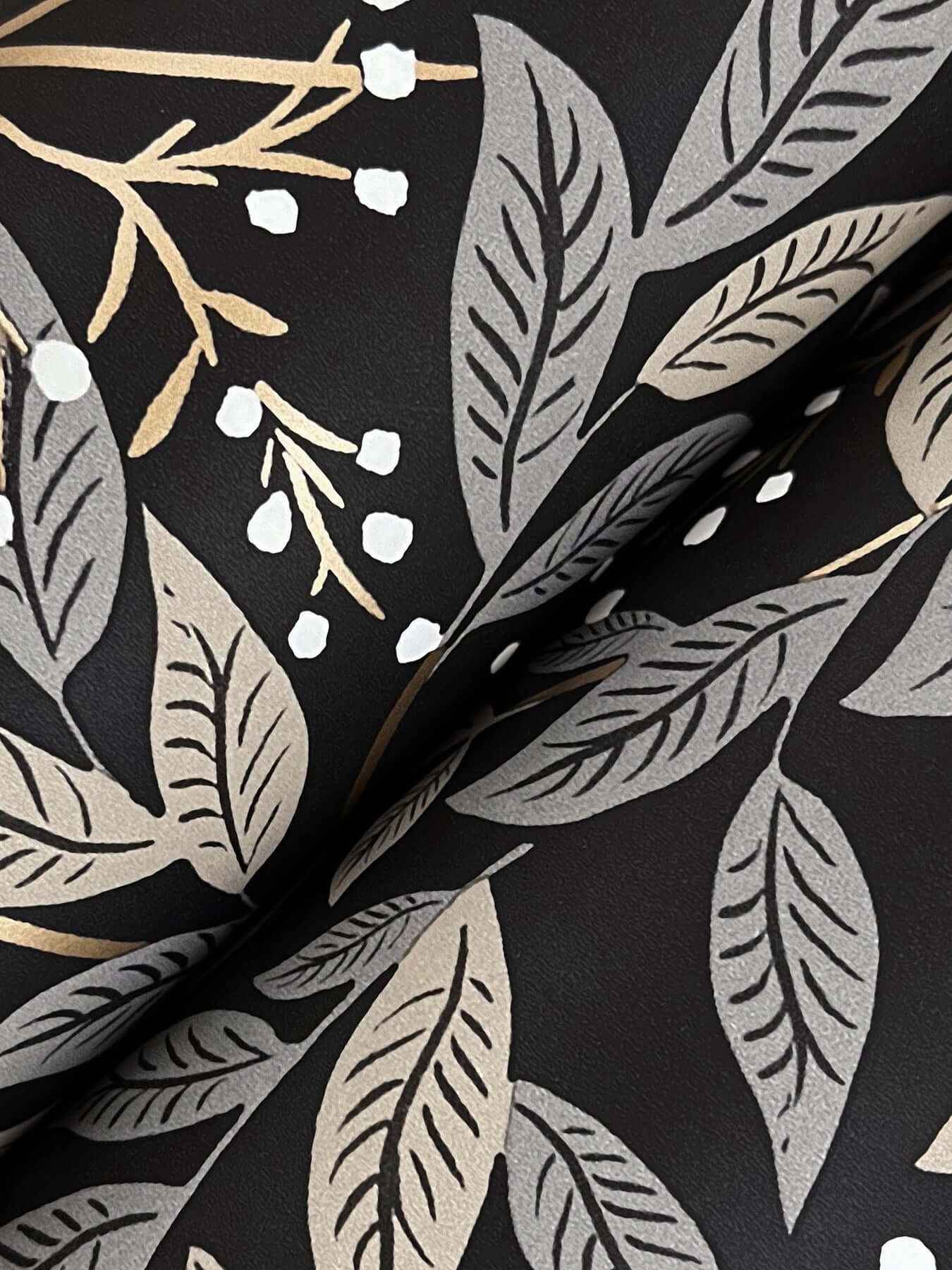 Willowberry Black Wallpaper - York Wallcoverings - RF7462 - York Wallcoverings Wallpaper