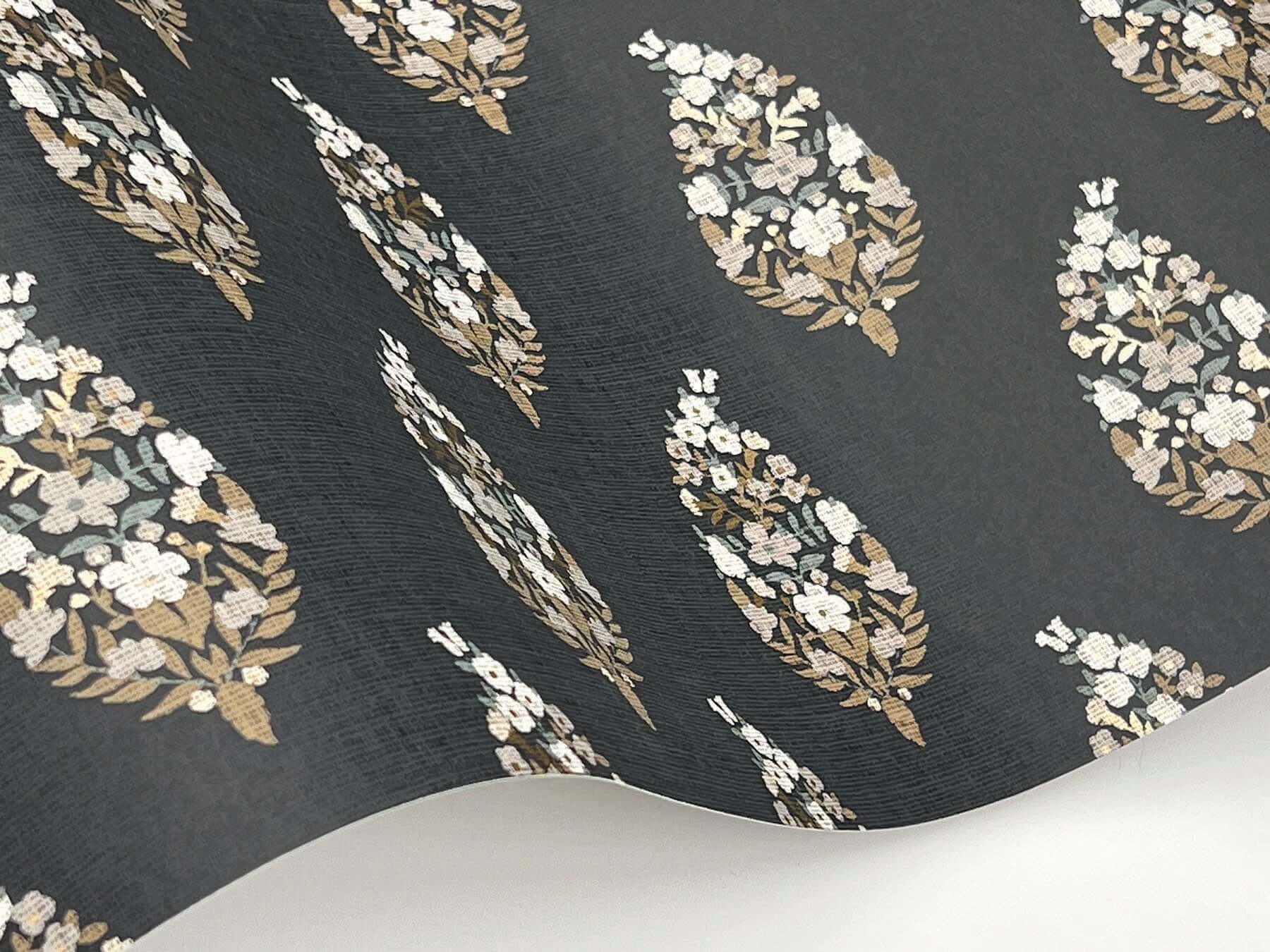 paisley-wallpaper-black-york-wallcoverings-rf7472 - York Wallcoverings Wallpaper