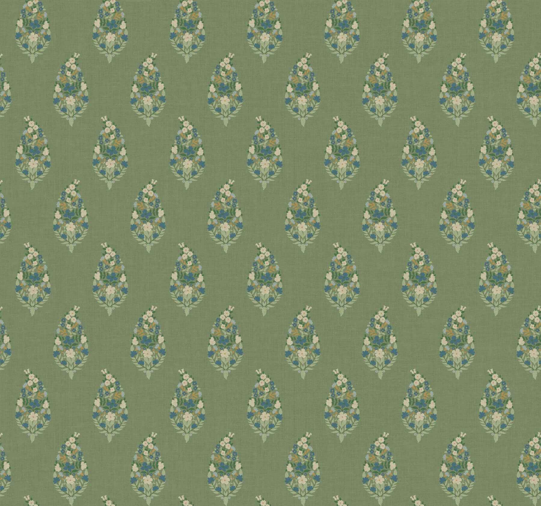Paisley Green Wallpaper - York Wallcoverings - RF7471 - York Wallcoverings Wallpaper