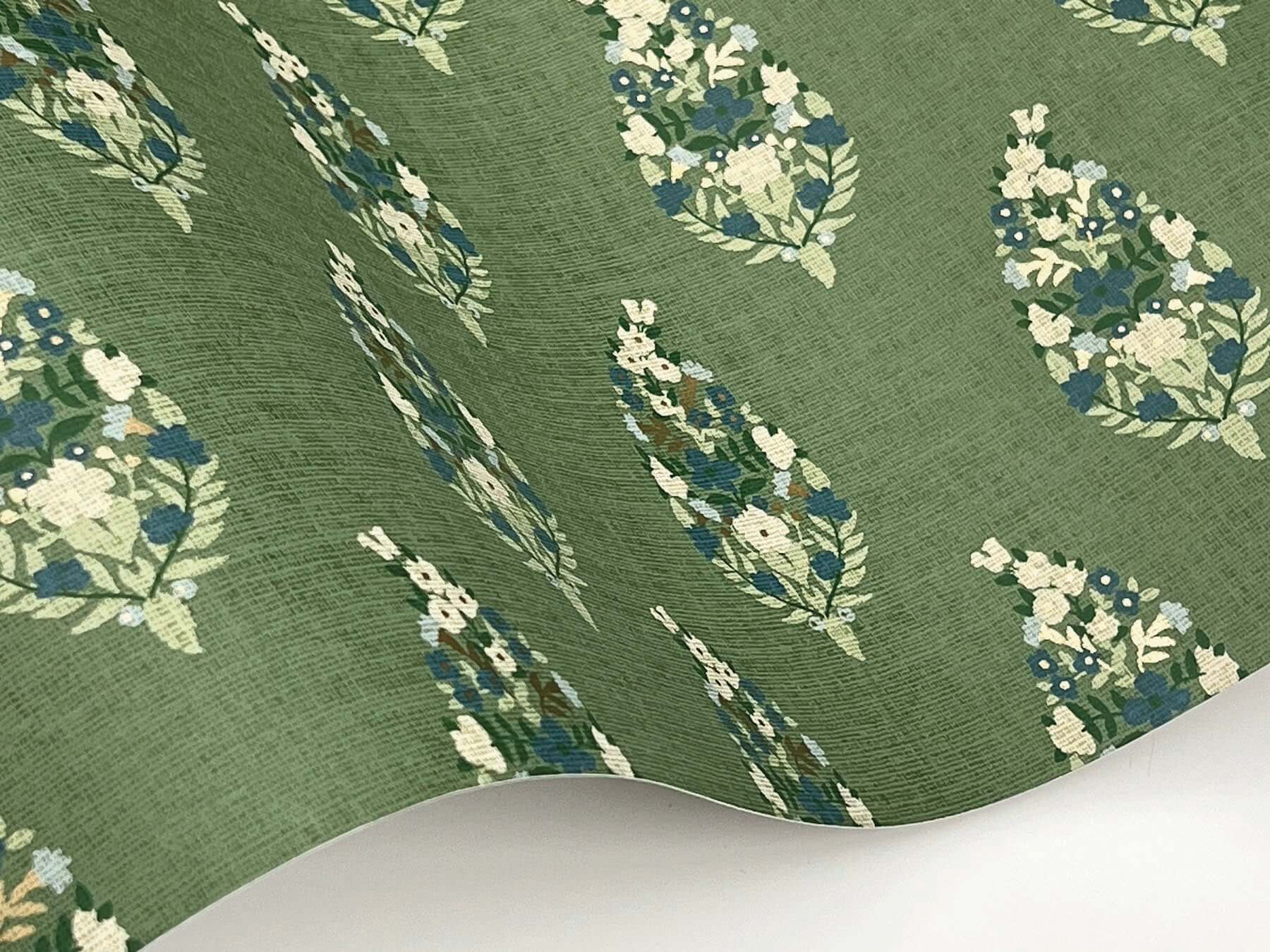 paisley-wallpaper-green-york-wallcoverings-rf7471 - York Wallcoverings Wallpaper