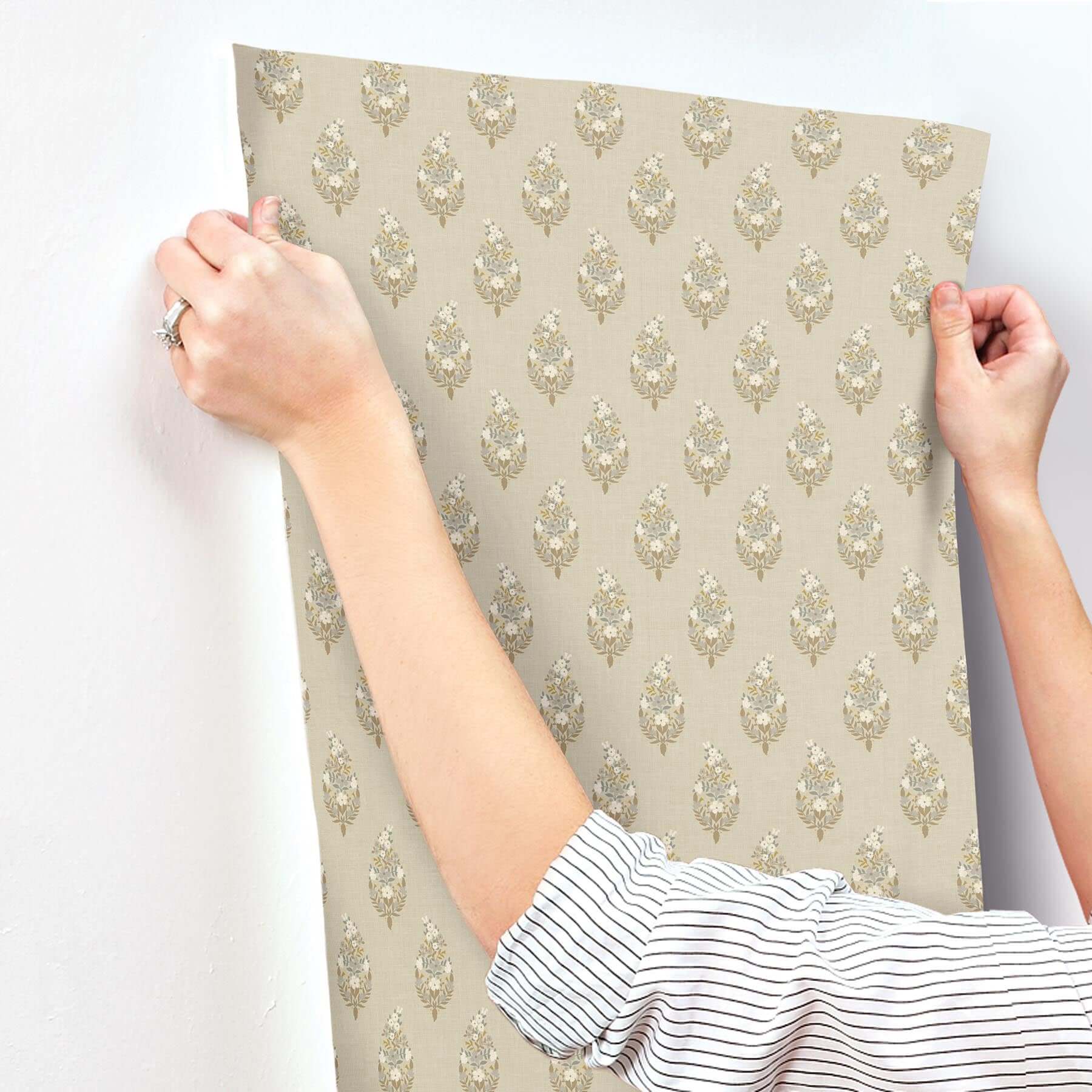 paisley-wallpaper-linen-york-wallcoverings-rf7474 - York Wallcoverings Wallpaper