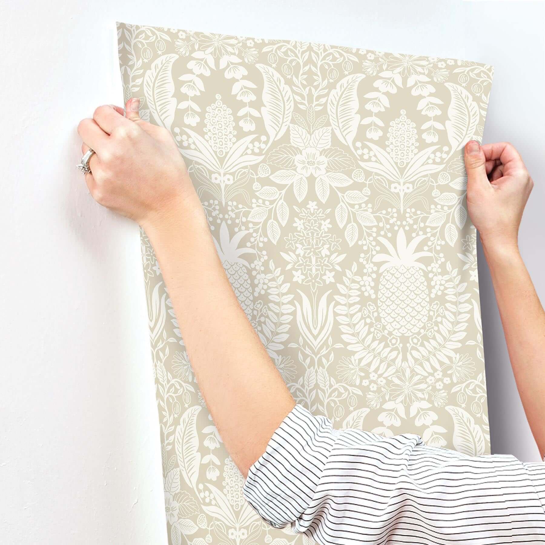 pineapple-damask-wallpaper-linen-york-wallcoverings-rf7485 - York Wallcoverings Wallpaper