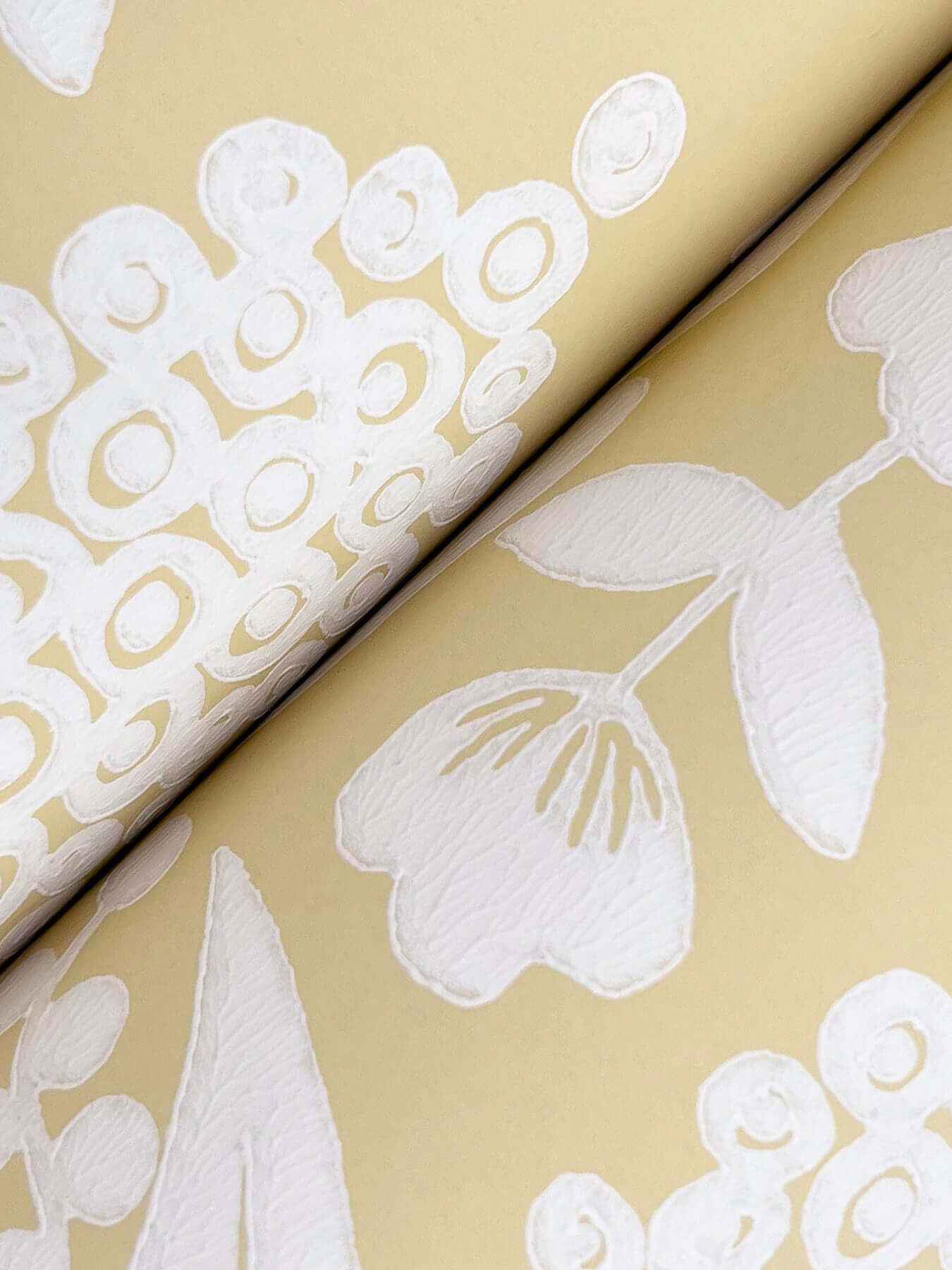 Pineapple Damask Yellow Wallpaper - York Wallcoverings - RF7481 - York Wallcoverings Wallpaper