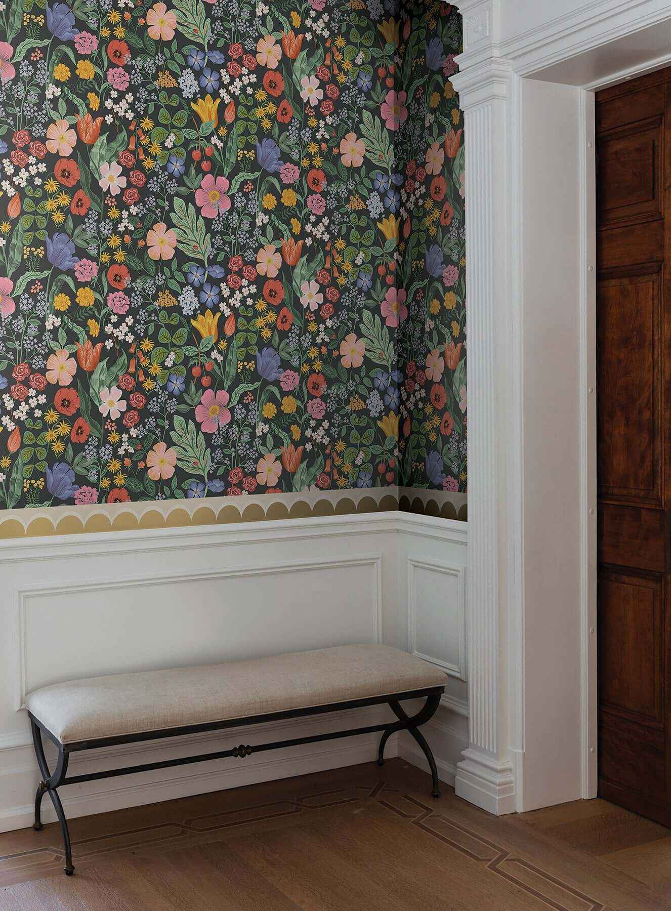 Blossom Black Wallpaper - York Wallcoverings - RF7491 - York Wallcoverings Wallpaper
