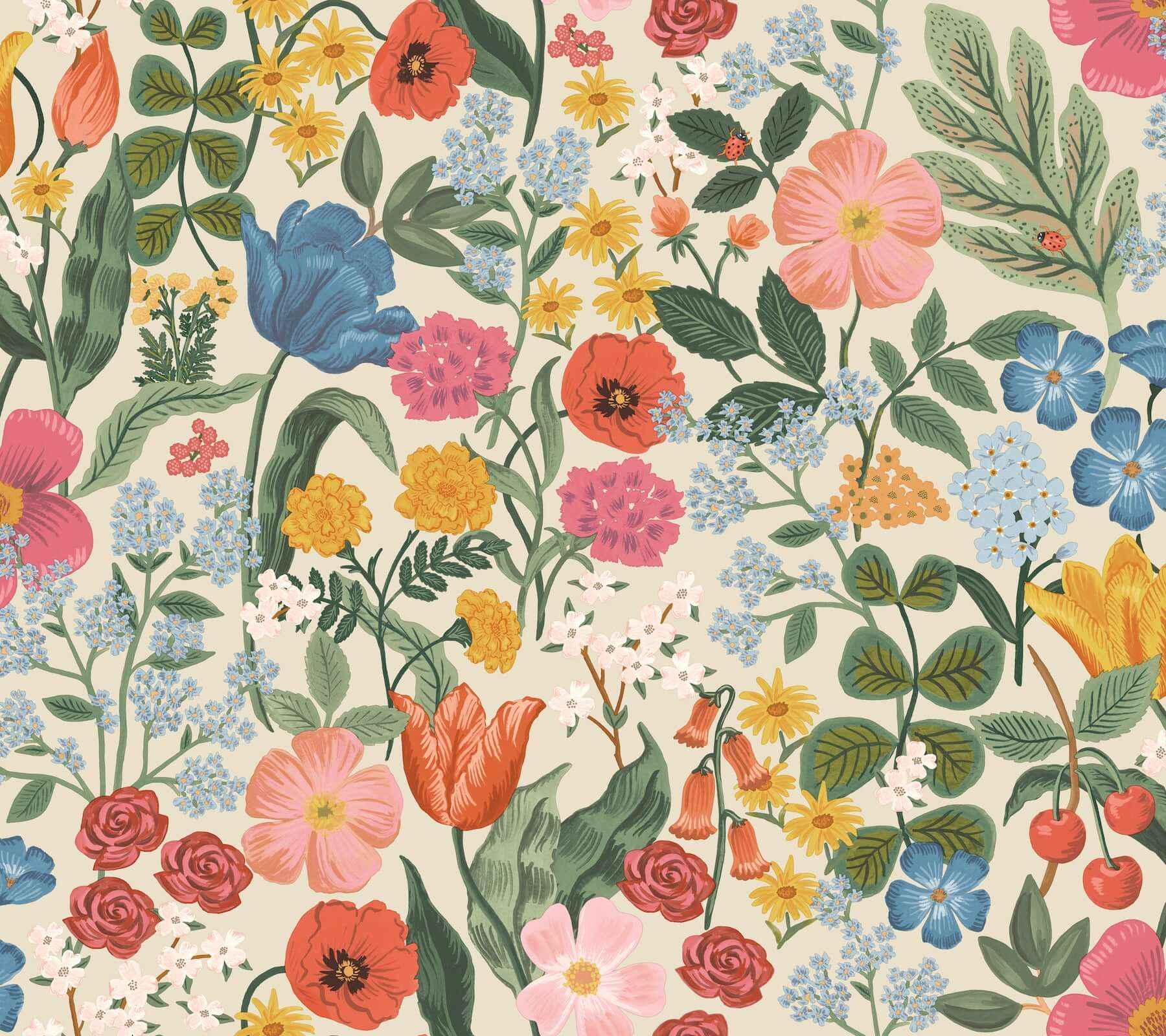 Blossom Cream Wallpaper - York Wallcoverings - RF7492