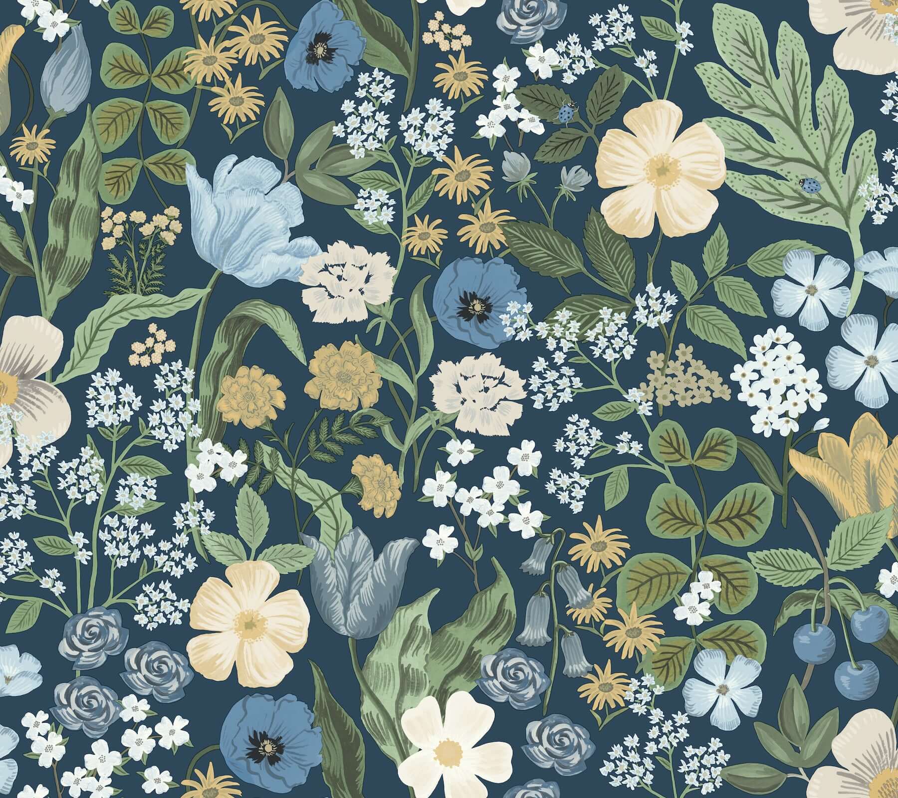 blossom-navy-wallpaper-york-wallcoverings-rf7494 - York Wallpaper Wallpaper