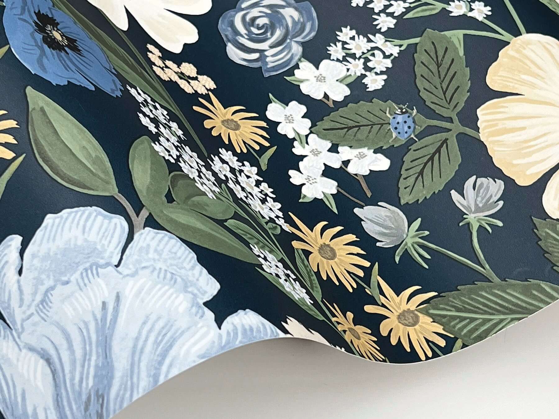 blossom-navy-wallpaper-york-wallcoverings-rf7494 - York Wallpaper Wallpaper