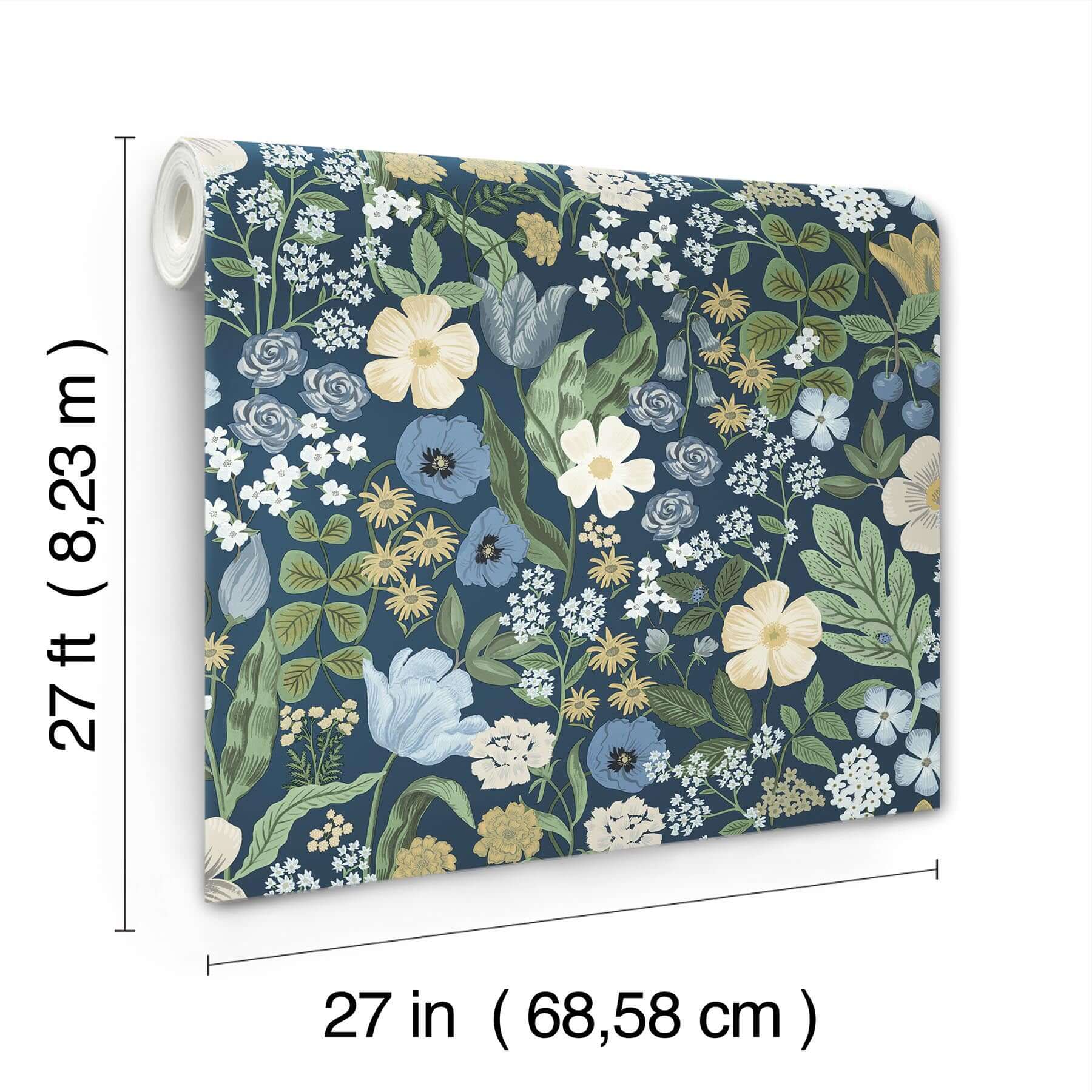 blossom-navy-wallpaper-york-wallcoverings-rf7494 - York Wallpaper Wallpaper