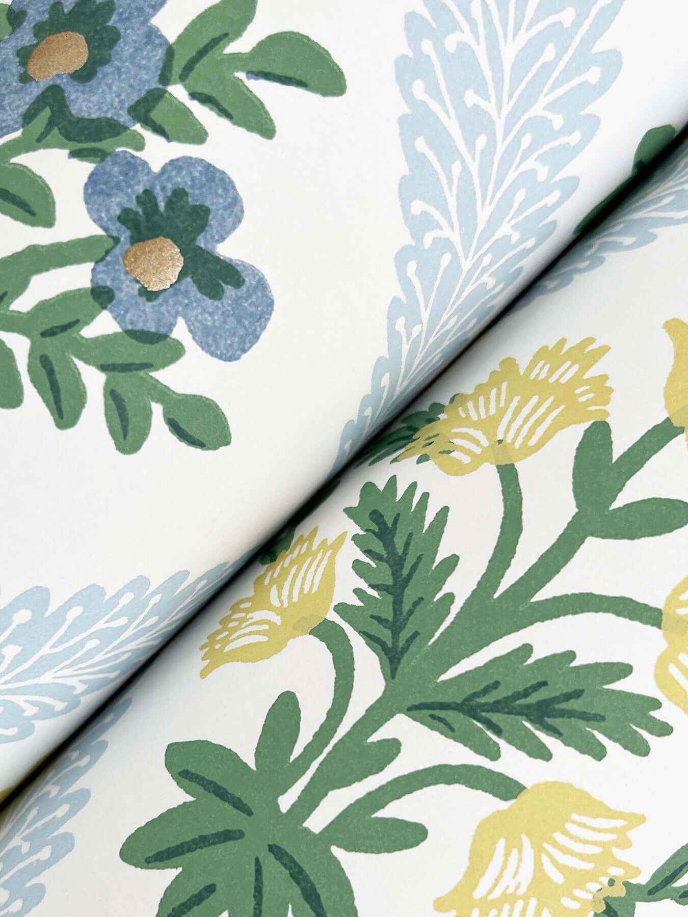 Estee Garden Blue Wallpaper - York Wallcoverings - RF7514 - York Wallcoverings Wallpaper