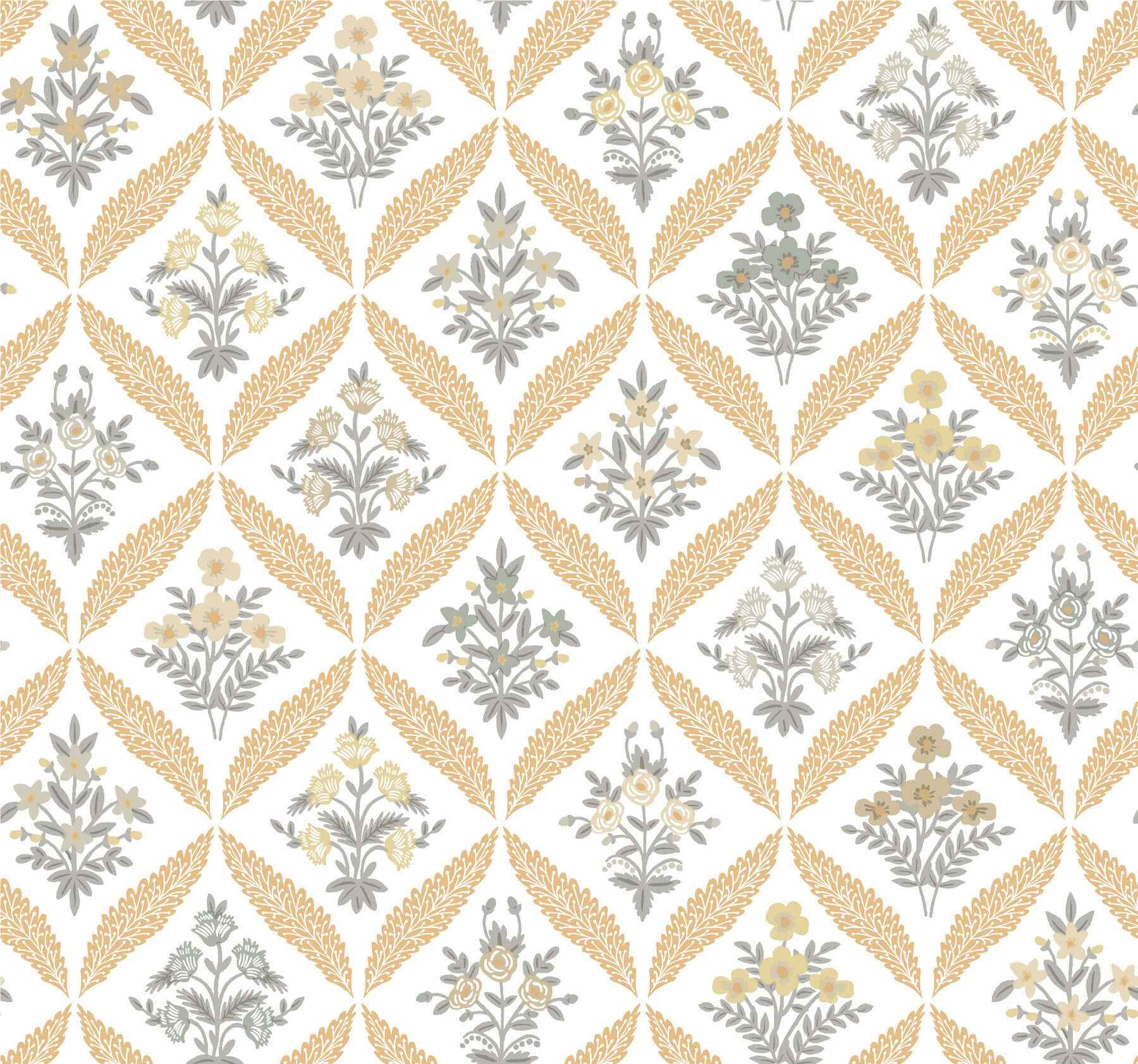 Estee Garden Gold Wallpaper - York Wallcoverings - RF7511