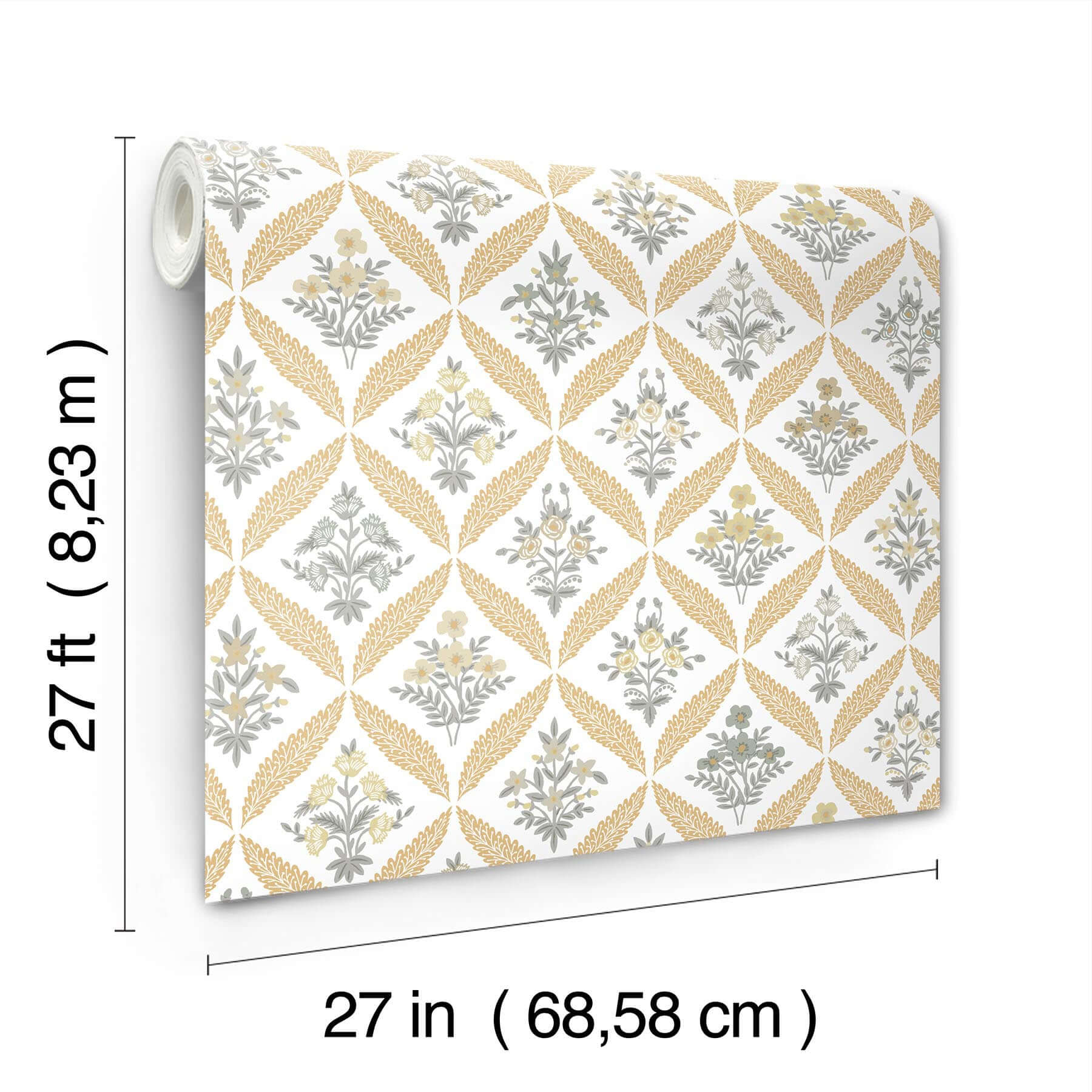 estee-garden-gold-wallpaper-york-wallcoverings-rf7511 - York Wallpaper Wallpaper
