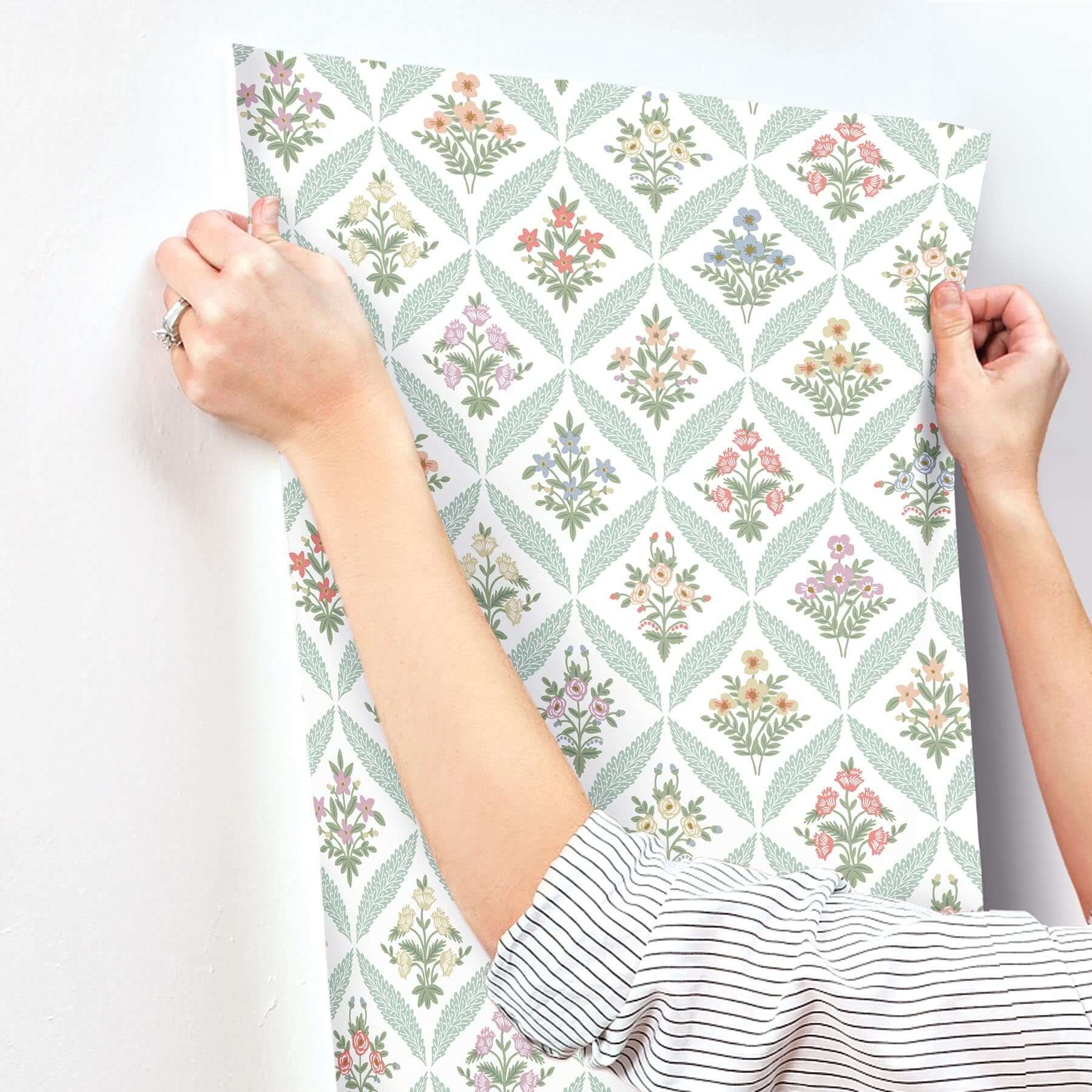 estee-garden-wallpaper-pastel-multi-york-wallcoverings-rf7512 - York Wallcoverings Wallpaper