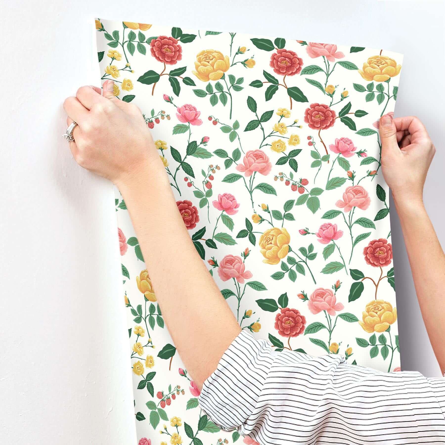 roses-wallpaper-white-blush-york-wallcoverings-rf7546 - York Wallcoverings Wallpaper