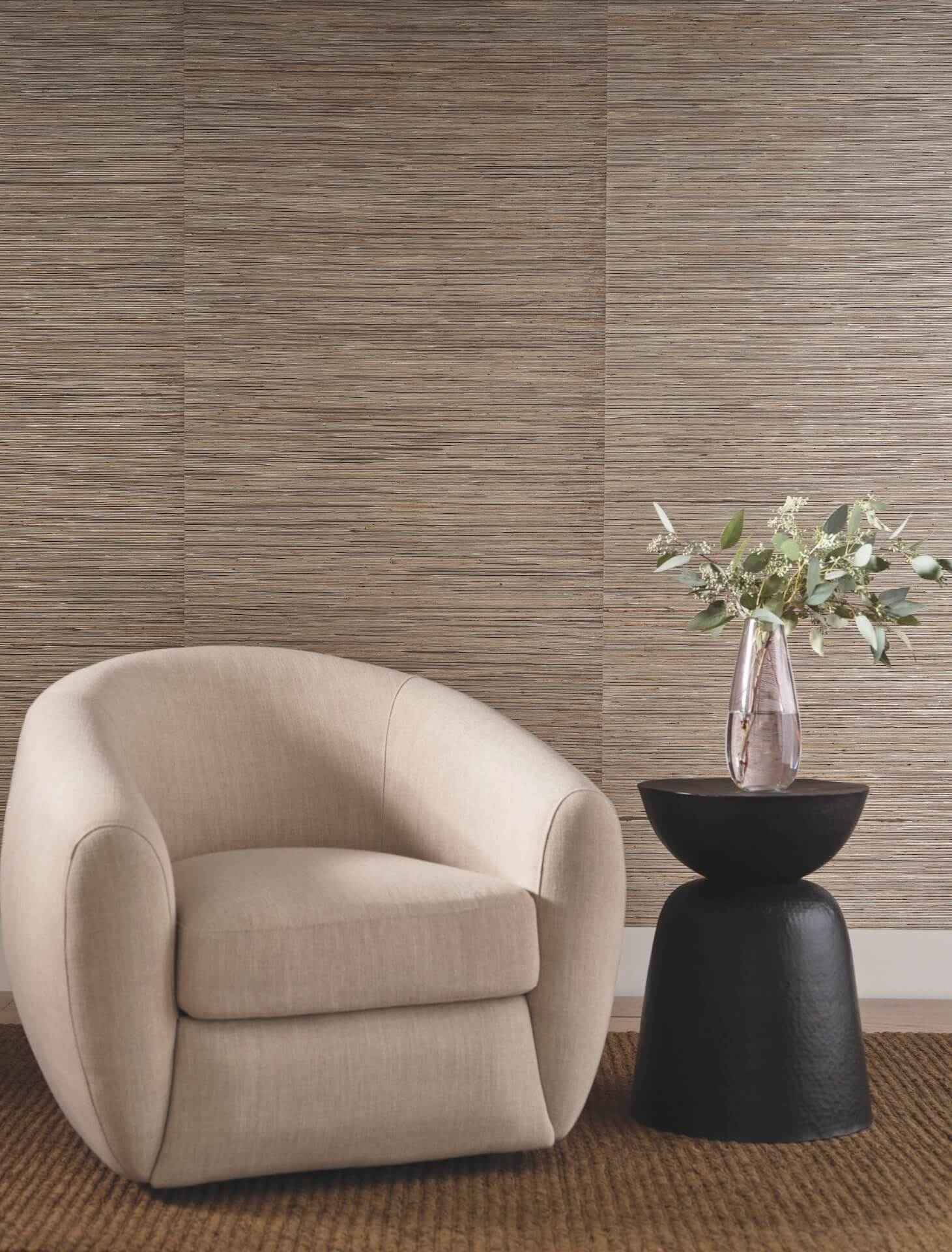 Bamboo Taupe Hemp Blend Wallpaper - York Wallcoverings - NT6102 - York Wallcoverings Wallpaper