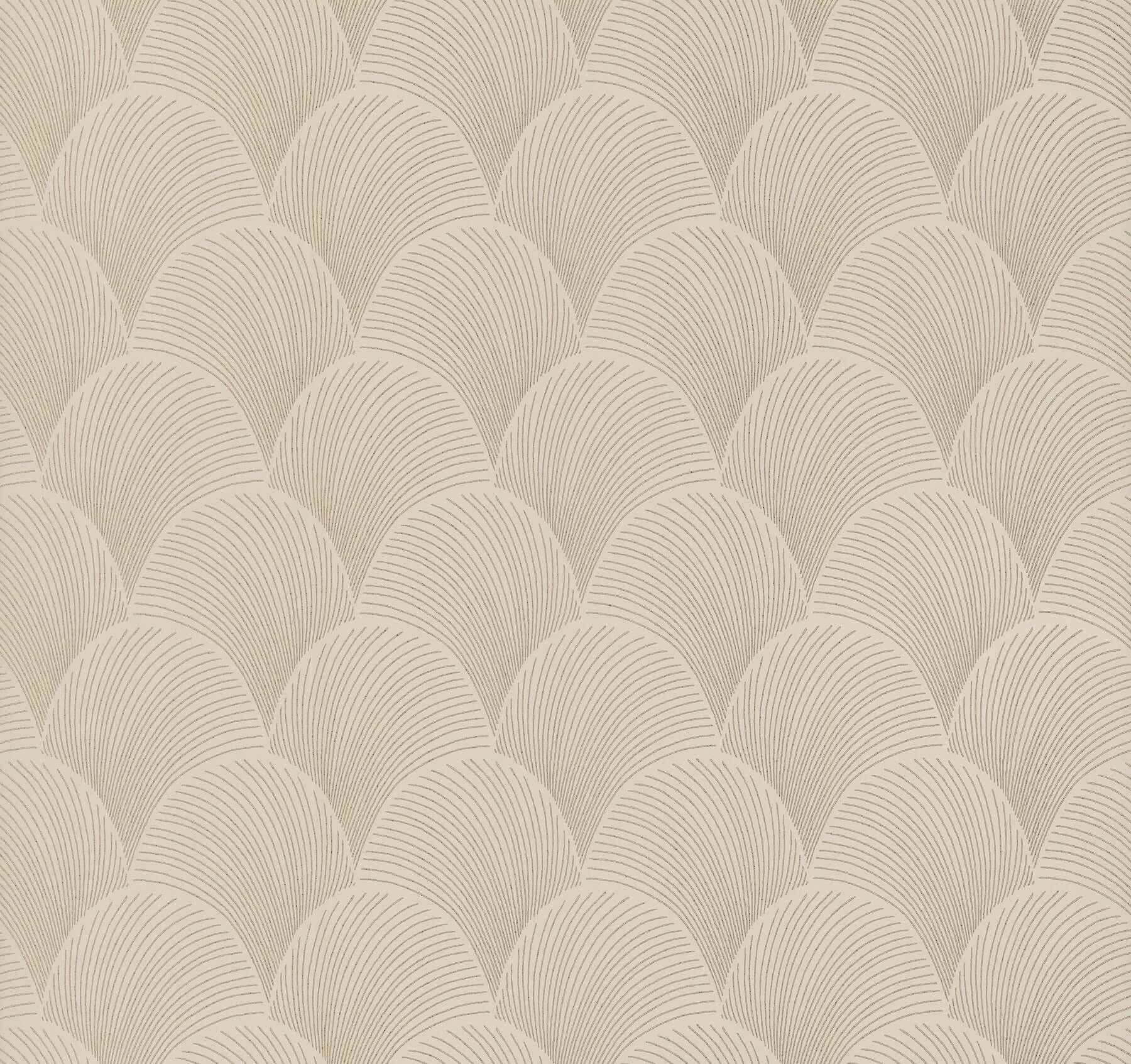 Metallic Beige Gold Scallop Wallpaper - York Wallcoverings - NT6107 - York Wallcoverings Wallpaper