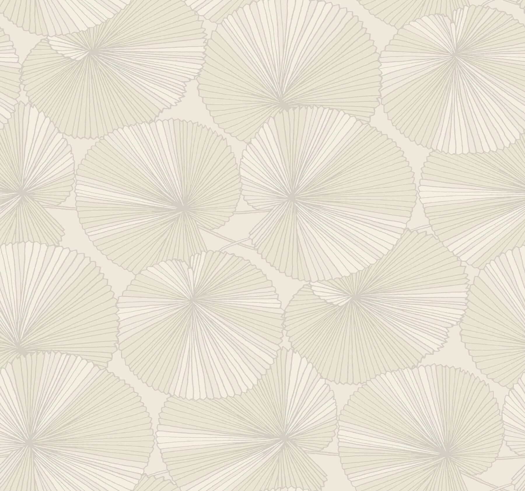 Layered Cream Lily Pads Wallpaper - York Wallcoverings - NT6115 - York Wallcoverings Wallpaper