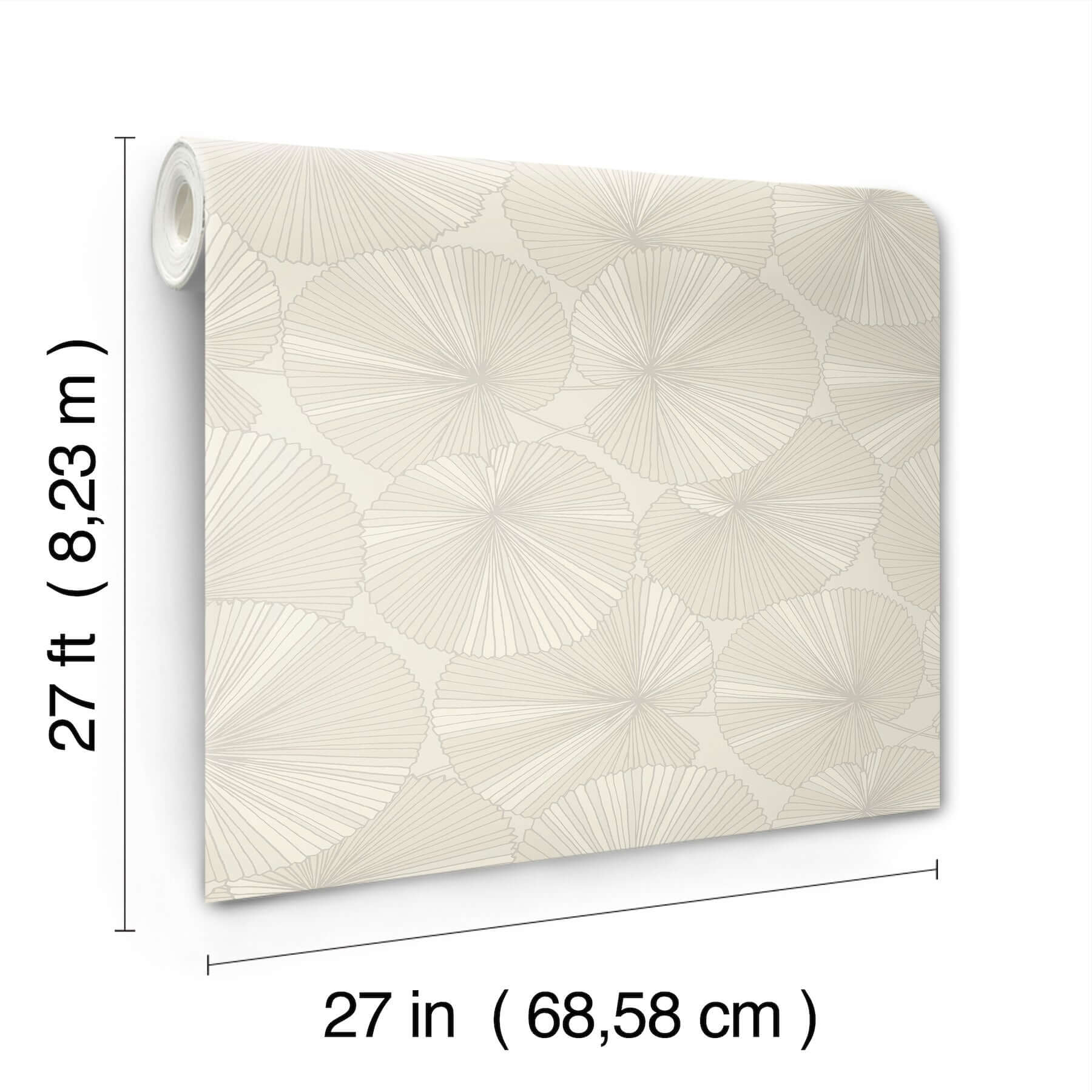 layered-lily-pads-wallpaper-cream-york-wallcoverings-nt6115 - York Wallcoverings Wallpaper